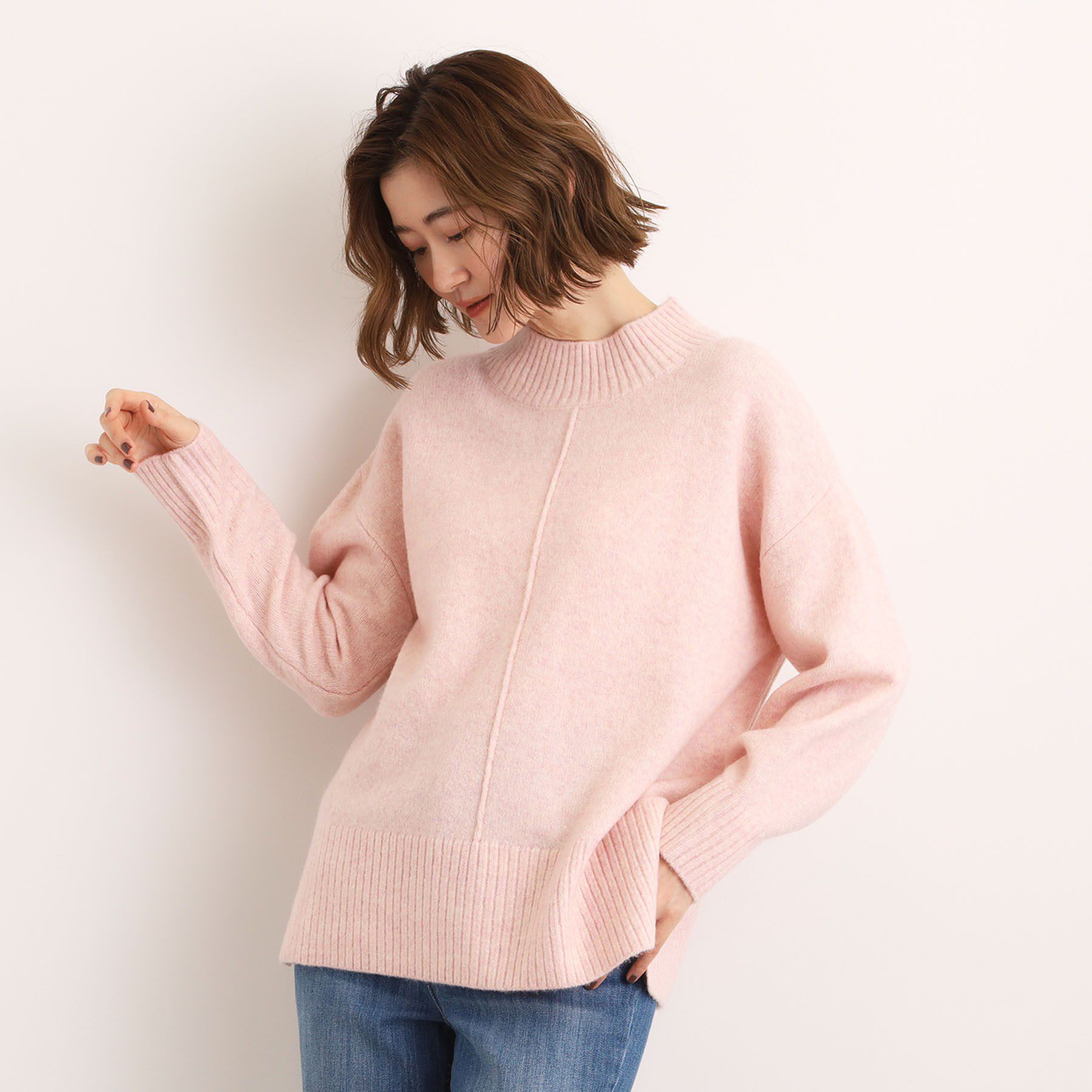 grove「【洗える】ふんわりウール混オーバーサイズニット」|ニット・セーター|