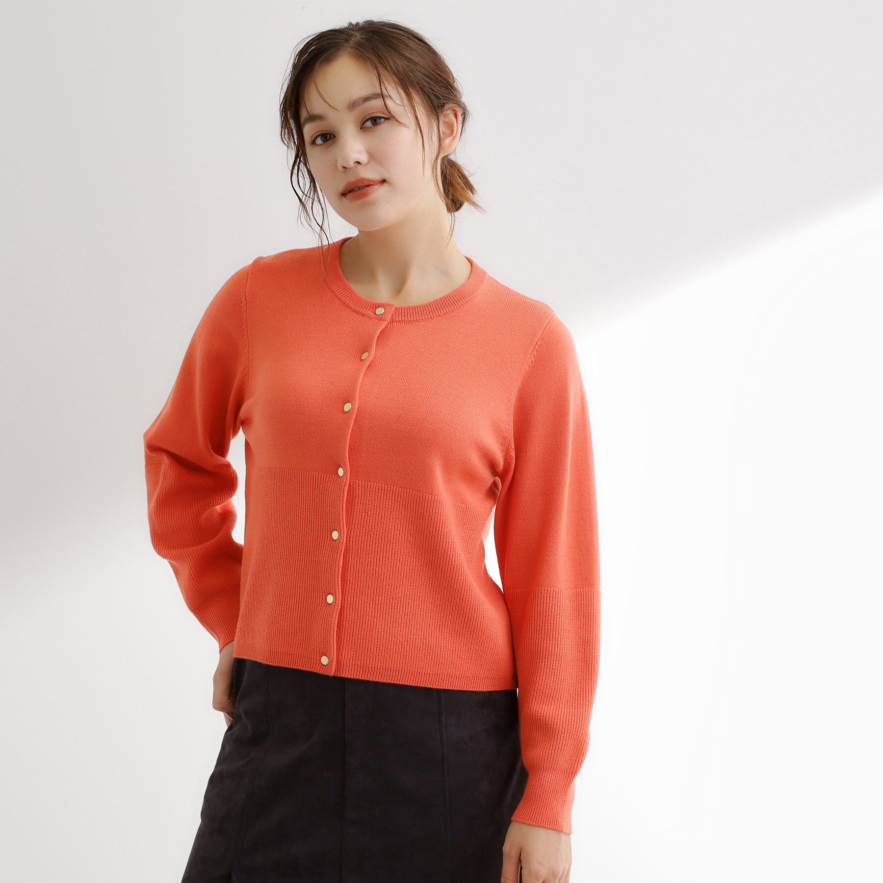 grove「【毛玉軽減／洗える】編地切替カーディガン」|カーディガン|