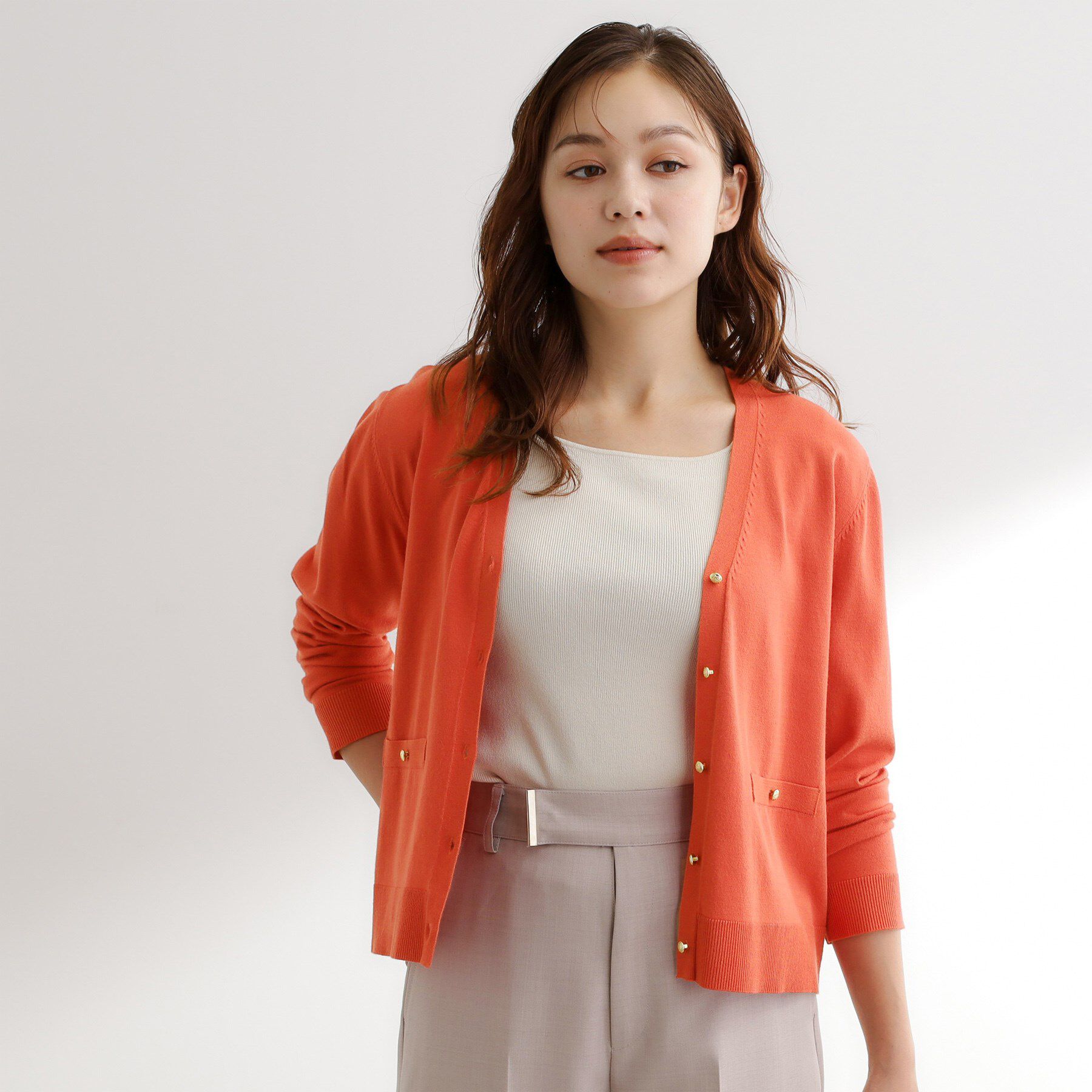 grove「【アンサンブル対応】金ボタンVネックカーディガン」|カーディガン|