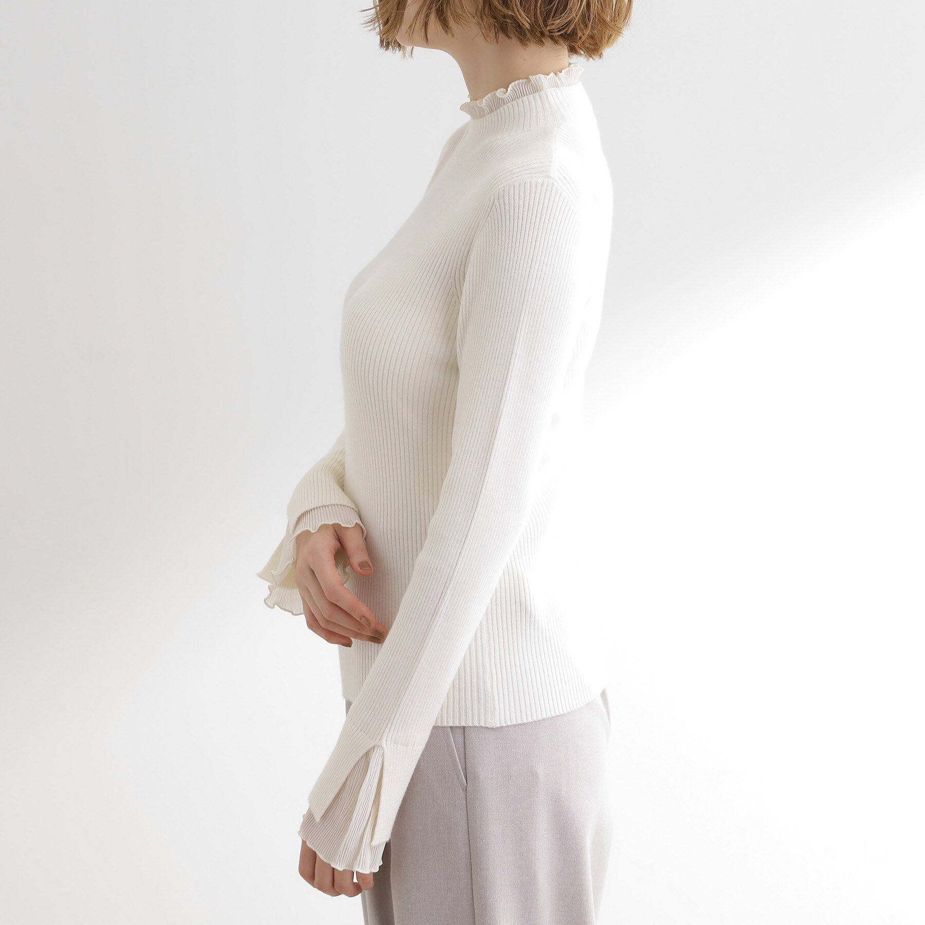 grove「プリーツレイヤードニットプルオーバー」|ニット・セーター|