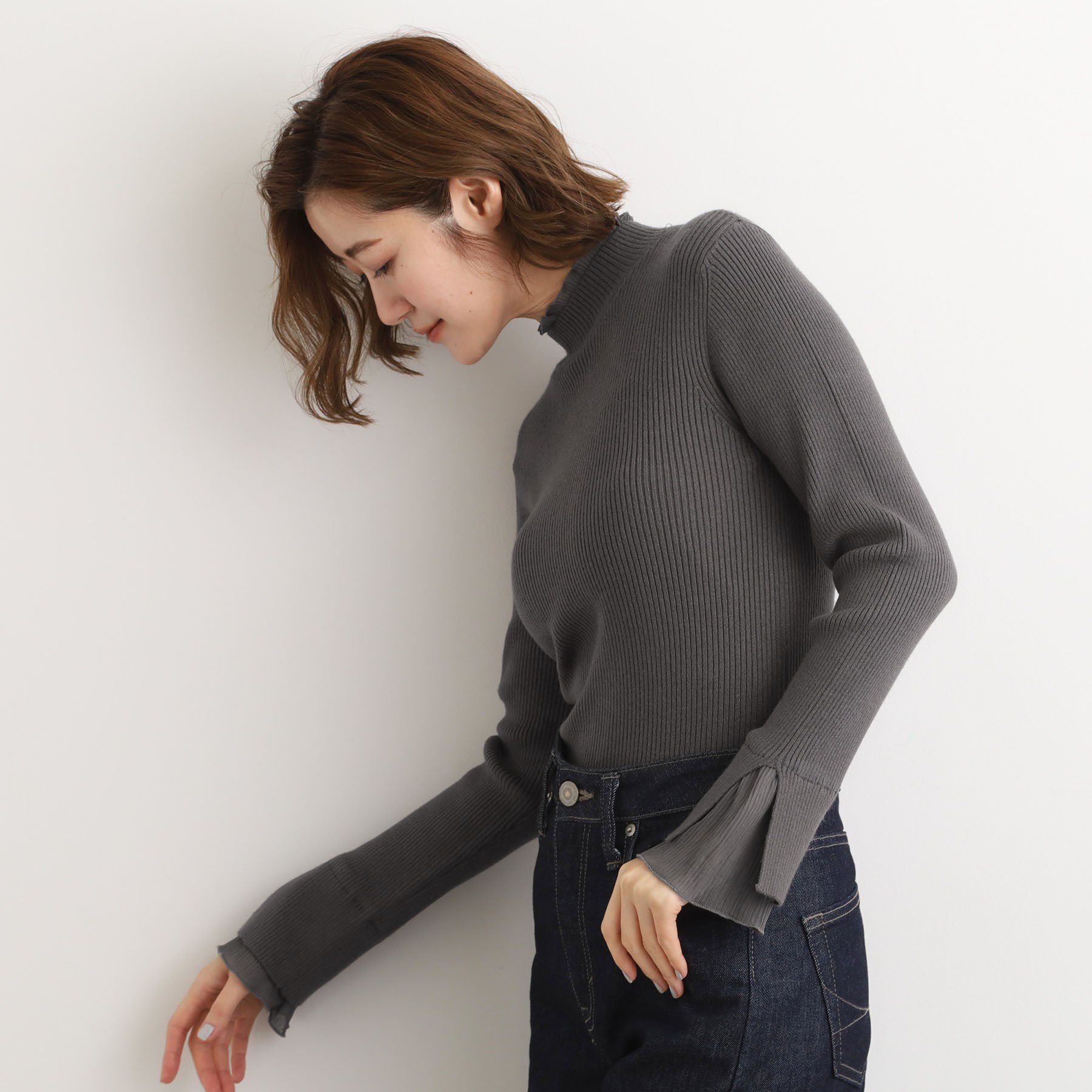 grove「プリーツレイヤードニットプルオーバー」|ニット・セーター|