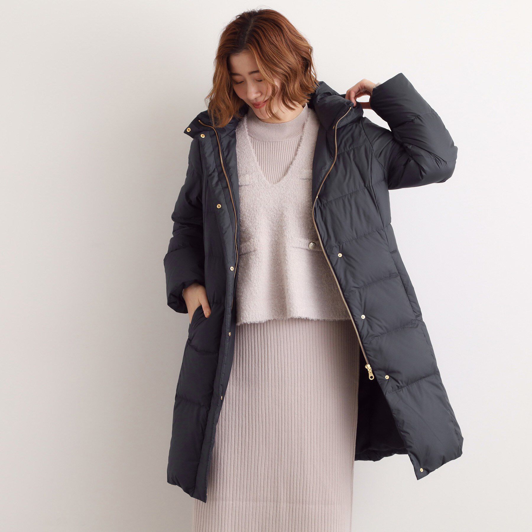 grove「【名品アウター/800FP・多機能】つつまれダウンロング」|ダウン|