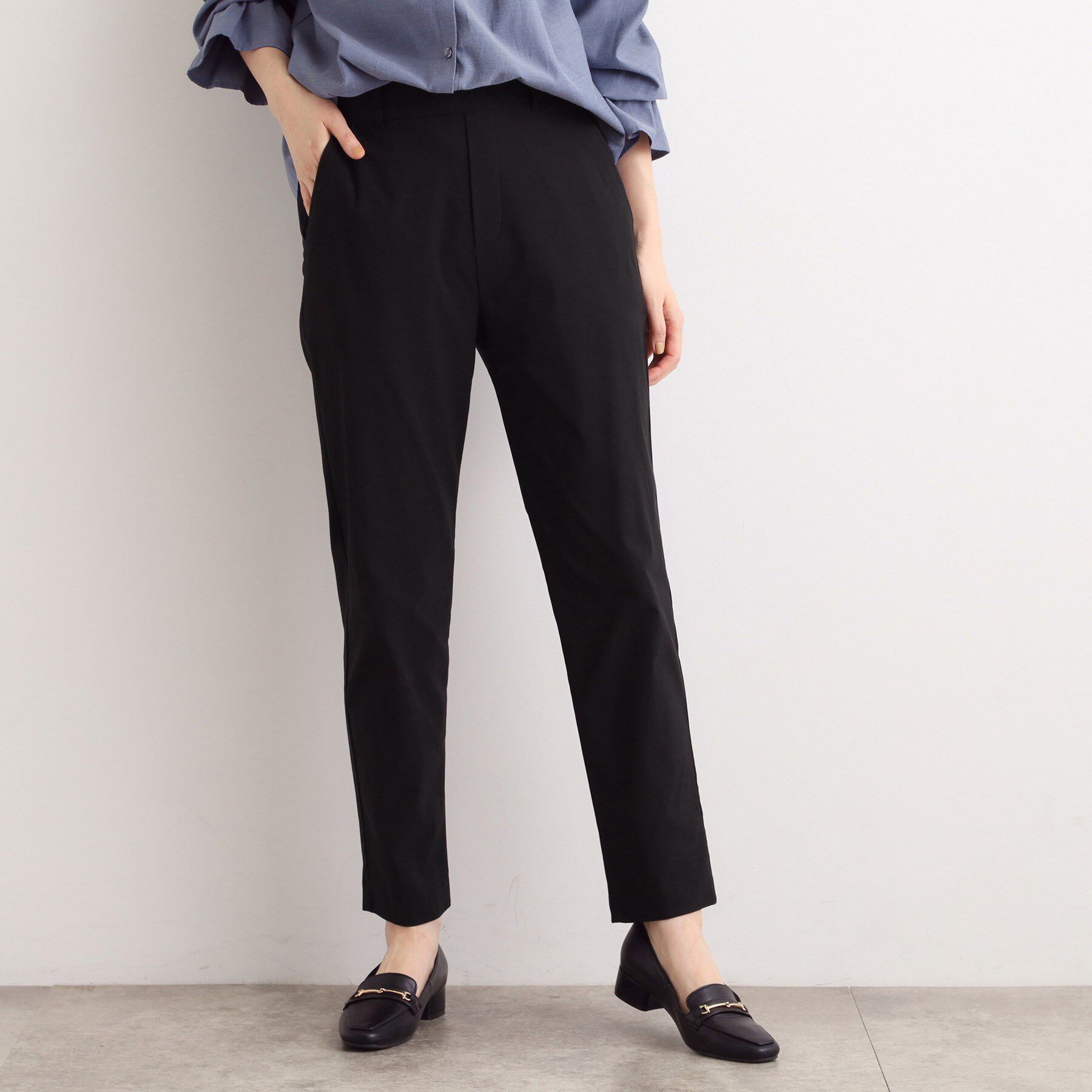 grove「【選べる着丈/多機能】裏起毛ハイパーストレッチテーパードパンツ」|その他|ブラック(019)