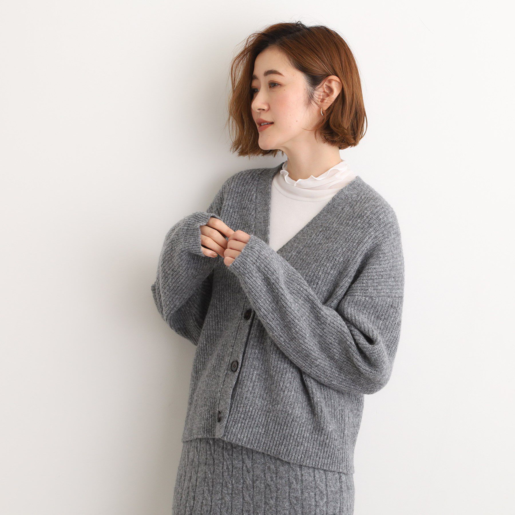 grove「【SETITEM】オーバーサイズ畔カーディガン」|カーディガン|