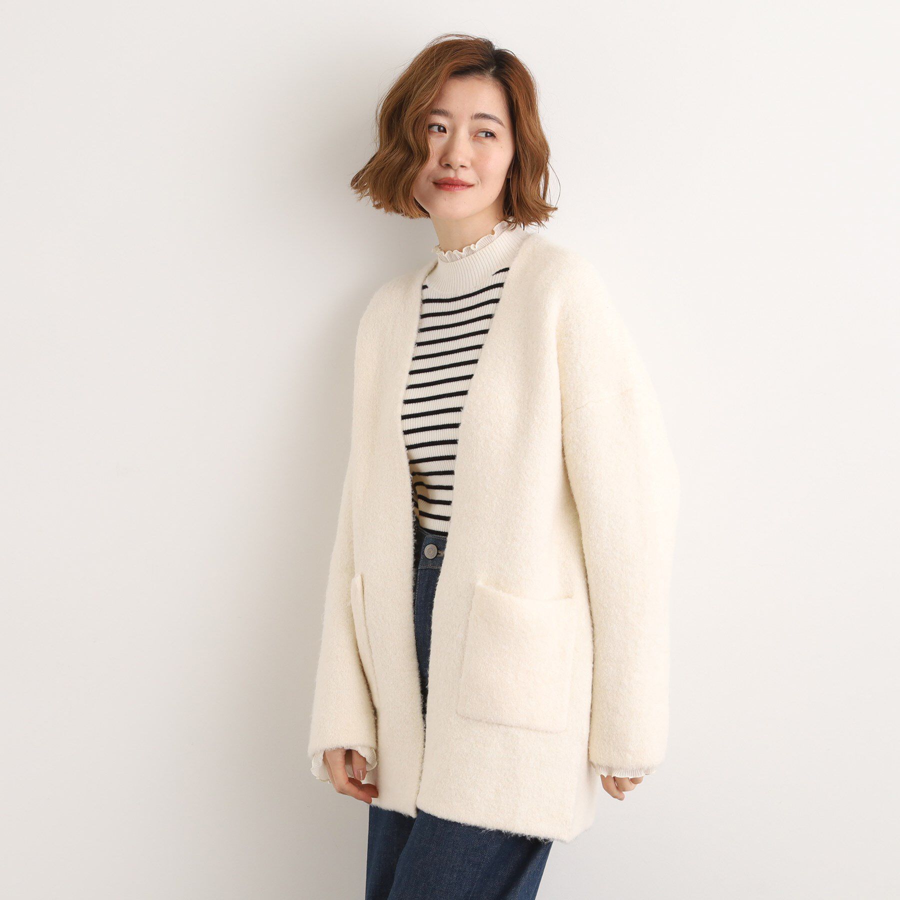 grove「軽やかに着流す　ブークレニットコーディガン」|カーディガン|