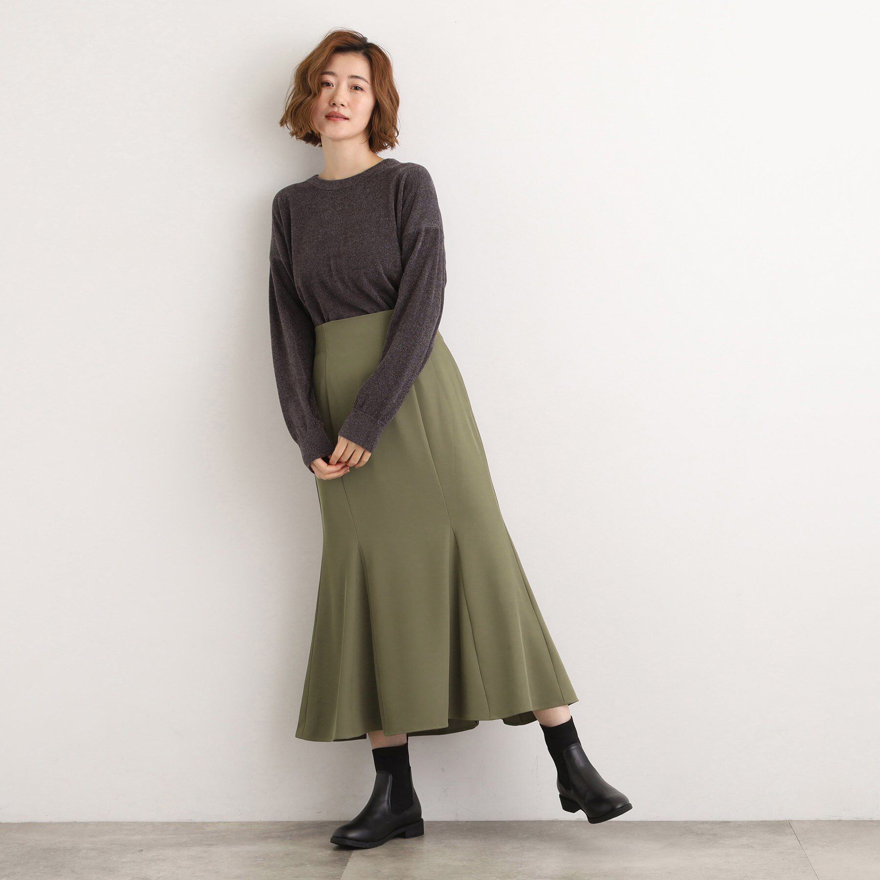 grove「ウエストサイドリブマーメイドスカート」|スカート|