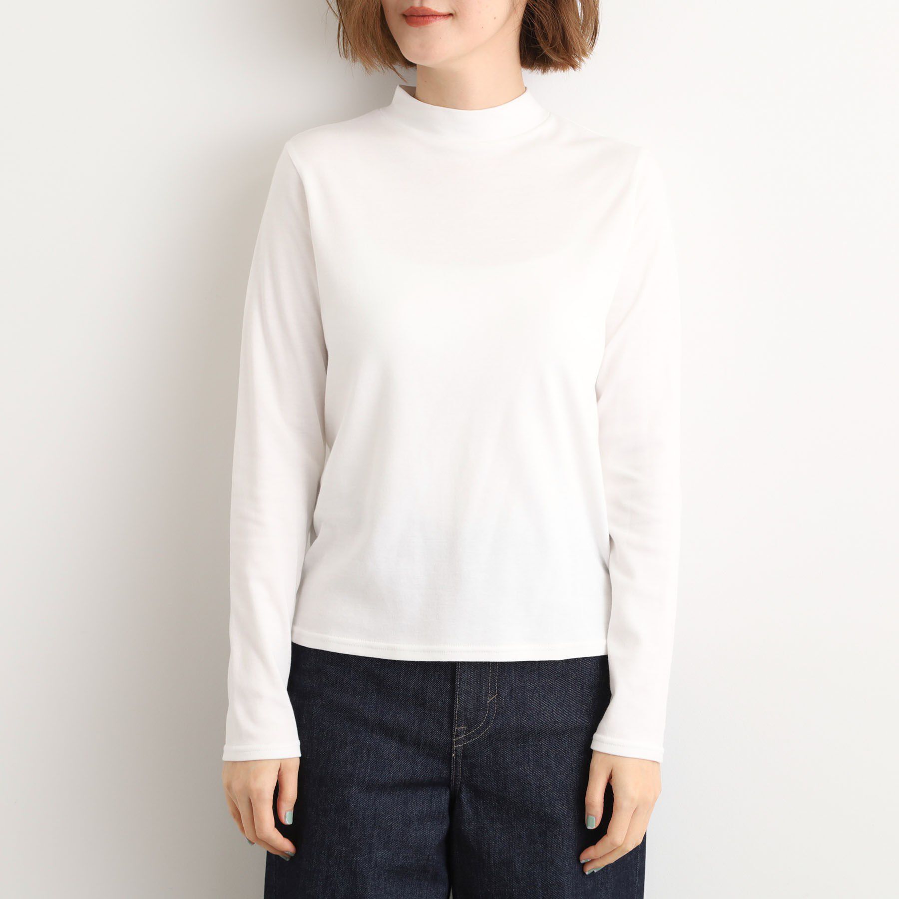 grove「【吸湿発熱】秋冬のレイヤードを格上げ　コットンハイネックプルオーバー」|Tシャツ・カットソー|