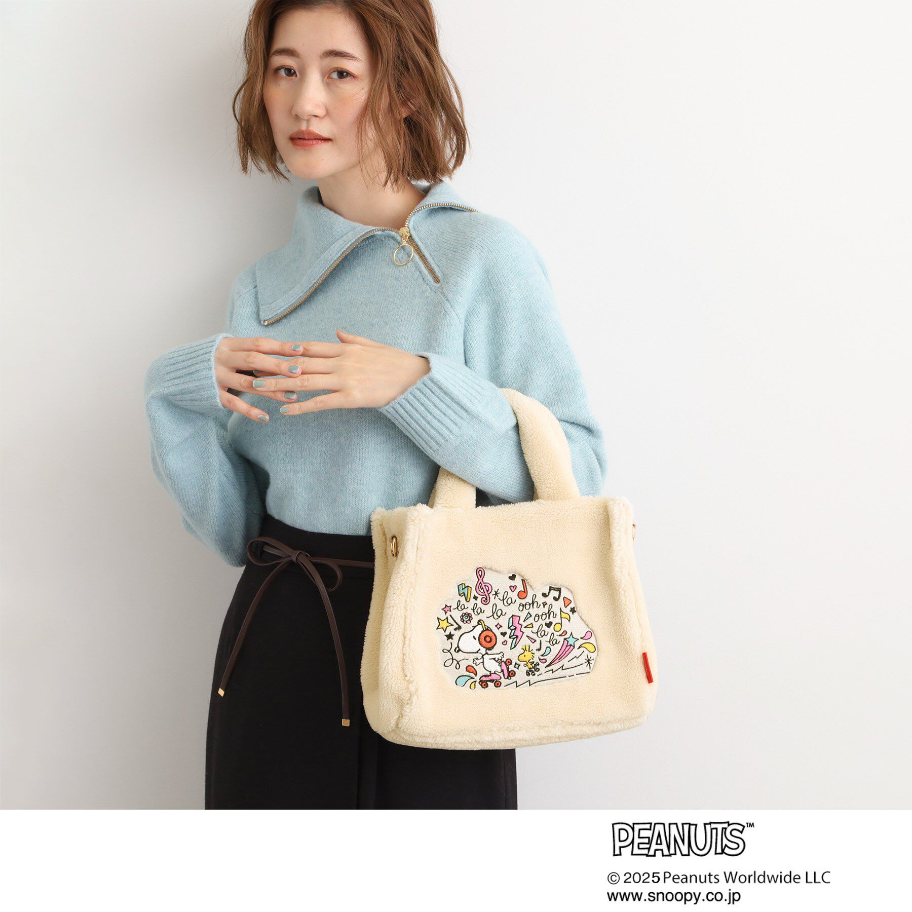 grove「【PEANUTS】ボアスクエア2WAYトート」|トートバッグ|