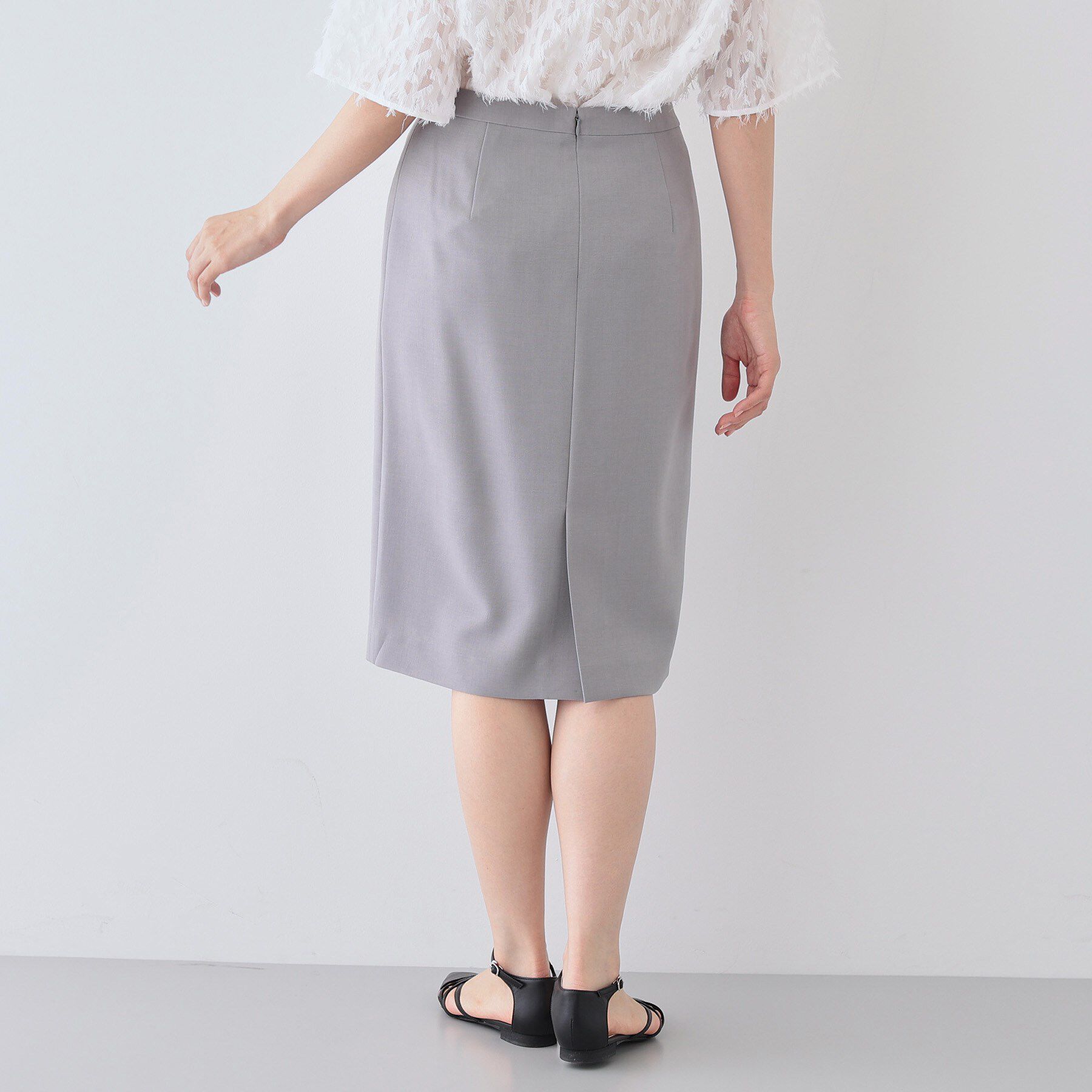 INDIVI「【定番スーツ／UVケア／イージーケア／洗える】ウール調ストレートスカート」|スーツ|