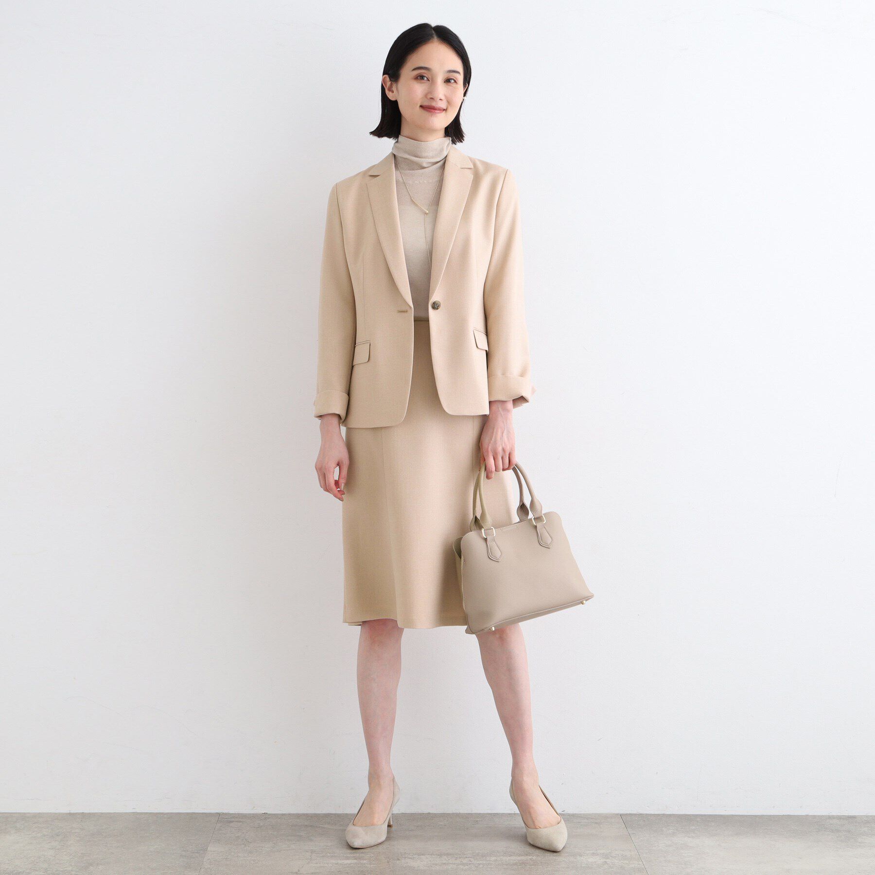 INDIVI「【洗える／UVケア／定番スーツ】ウール調テーラードカラージャケット」|スーツ|