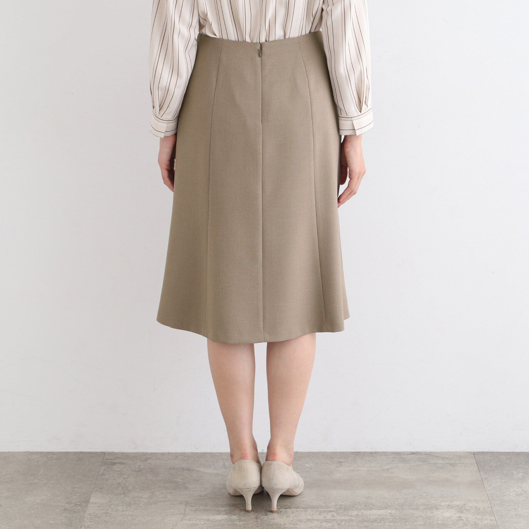 INDIVI「【洗える／UVケア／定番スーツ】ウール調セミフレアスカート」|スーツ|