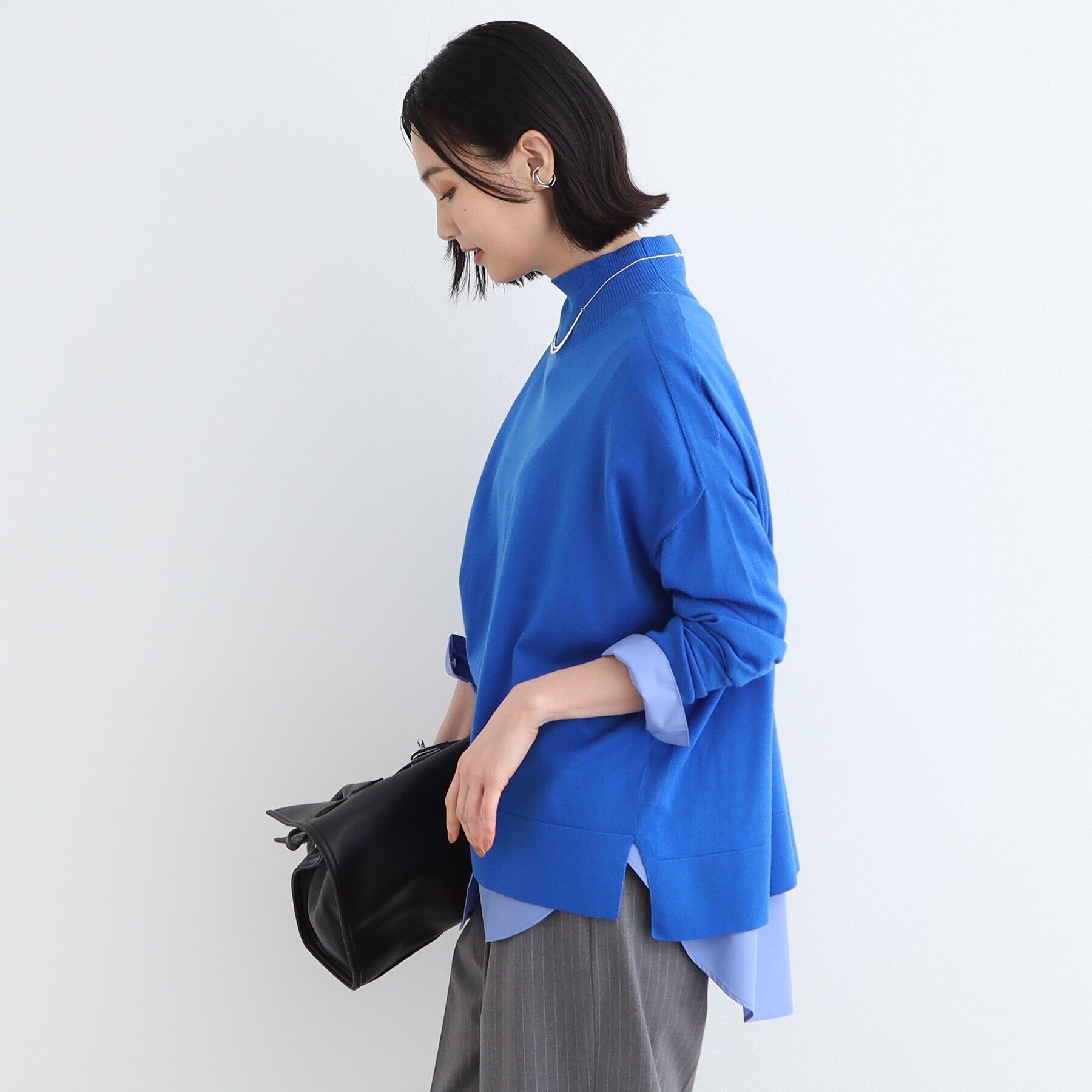 INDIVI「【ウール混】ハイネックドルマンデザインニット」|ニット・セーター|