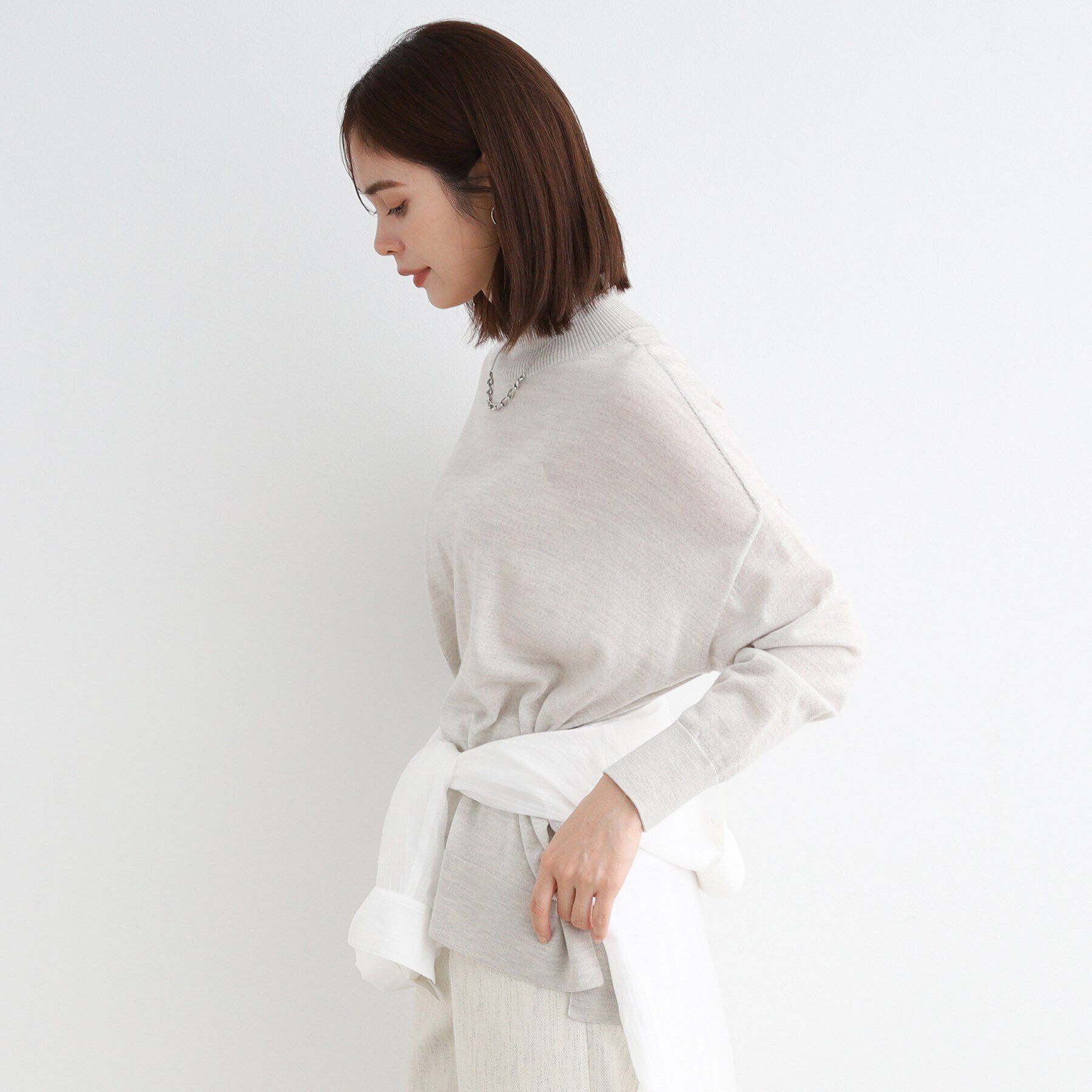 INDIVI「【ウール混】ハイネックドルマンデザインニット」|ニット・セーター|