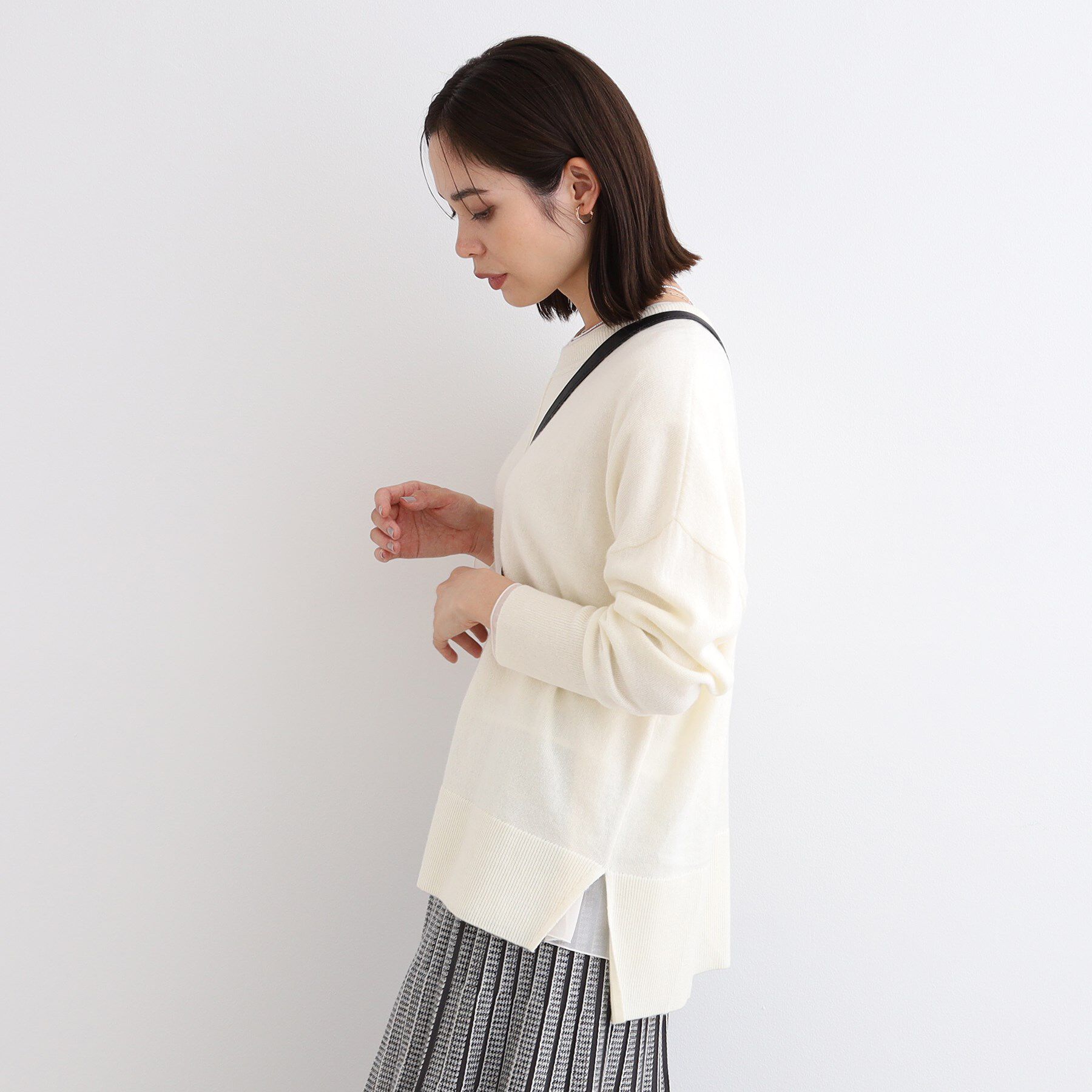 INDIVI「【カシミヤ混／洗える／リラックス】ワイドシルエットニット」|ニット・セーター|