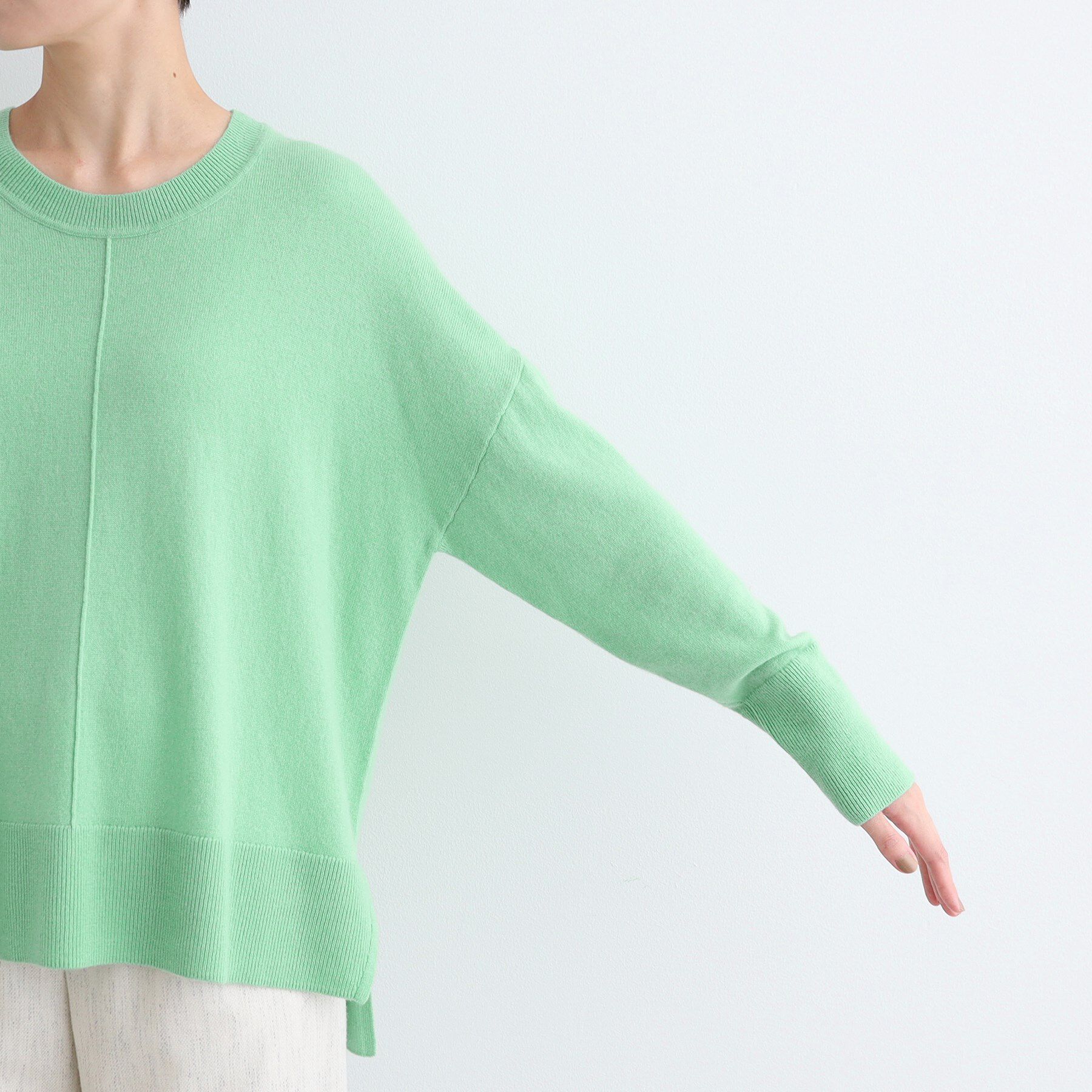 INDIVI「【カシミヤ混／洗える／リラックス】ワイドシルエットニット」|ニット・セーター|