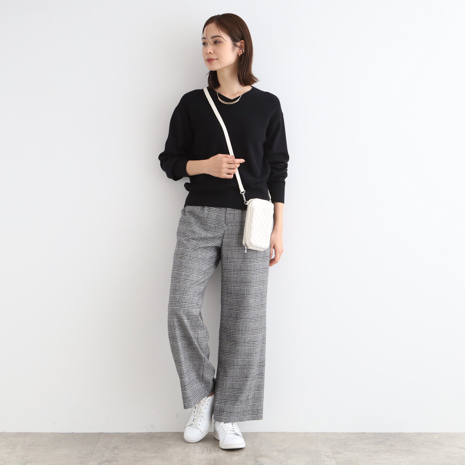 INDIVI「【洗える／日本製／ウール混】Vネックラメニット」|ニット・セーター|