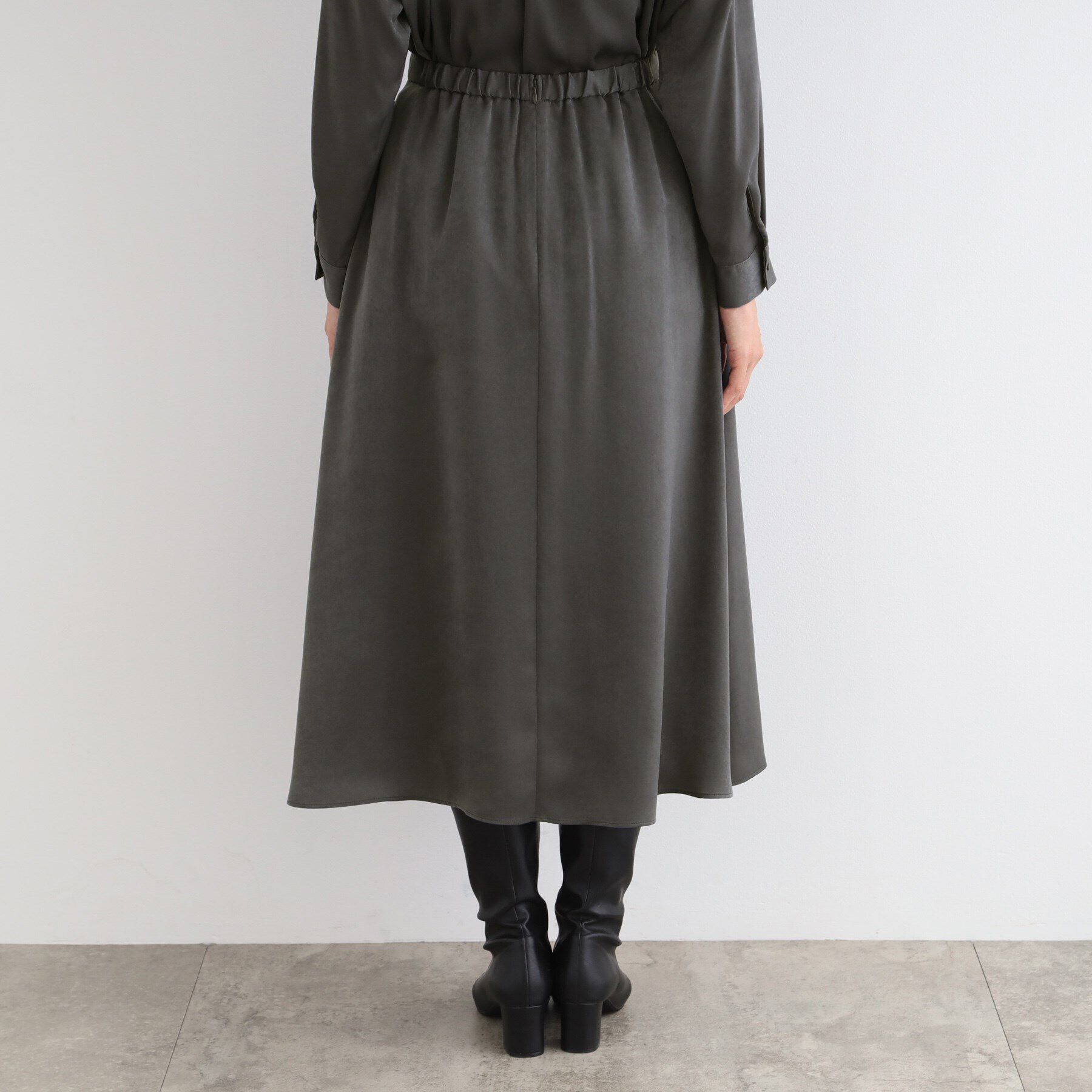 INDIVI「【洗える／UVケア】スエード調サテンタックスカート」|スカート|