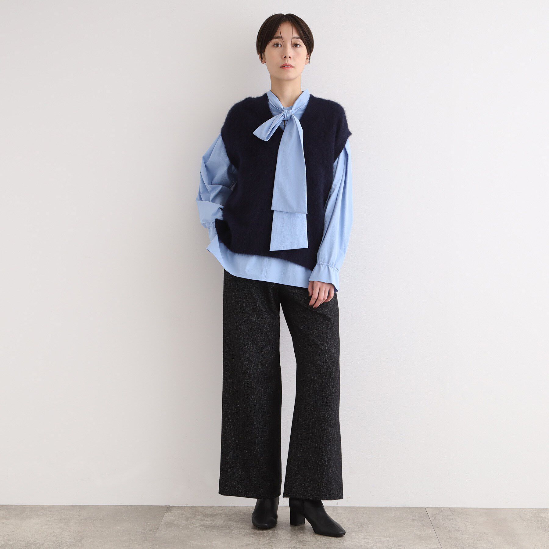 INDIVI「【褒められパンツ／ウール混】ワイドパンツ」|その他|