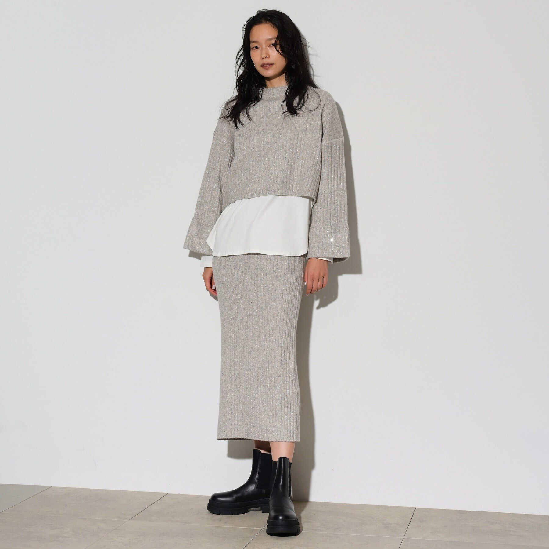 GALLEST「スパンコール混クルーネックニット」|ニット・セーター|