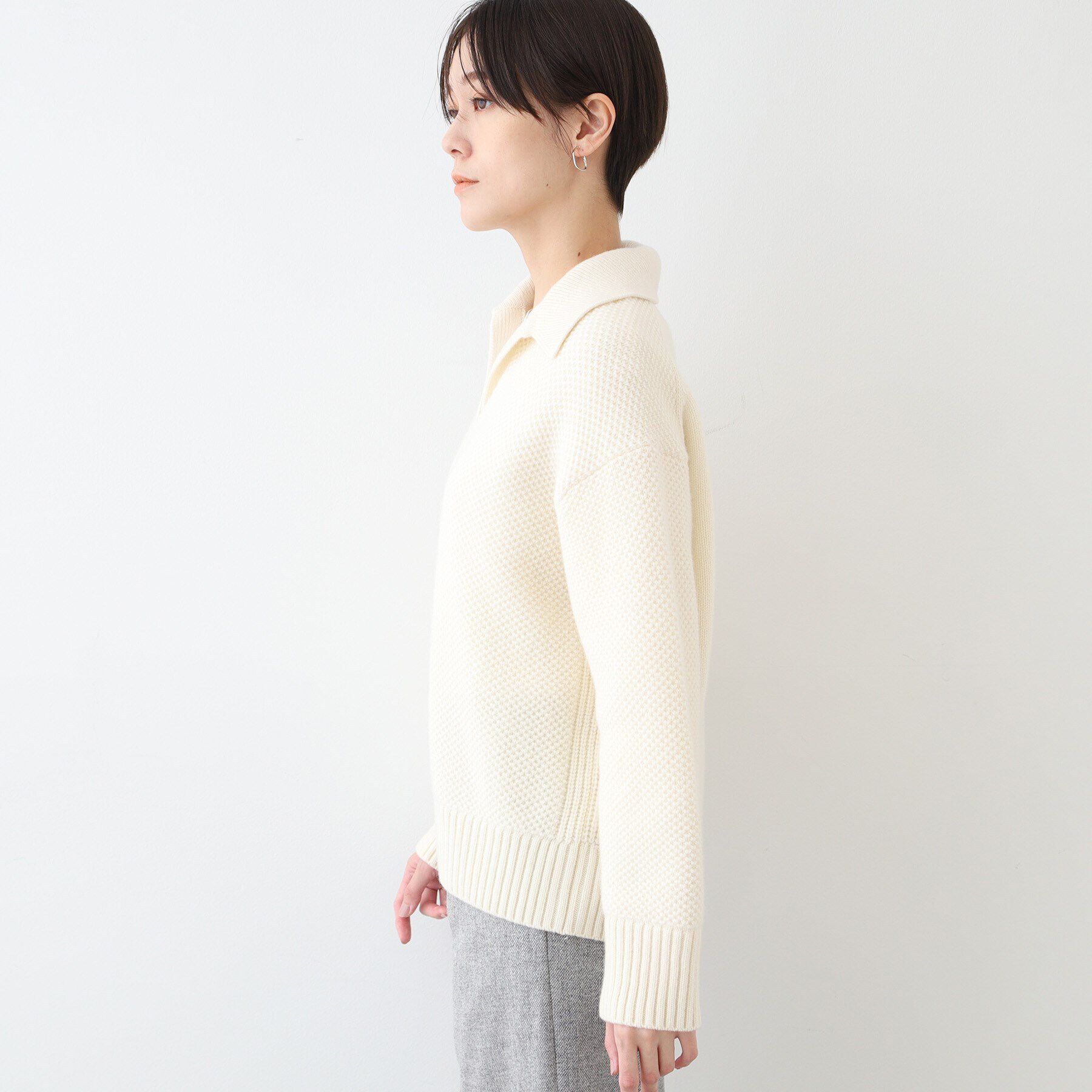 INDIVI「【日本製】衿付きニット」|ニット・セーター|