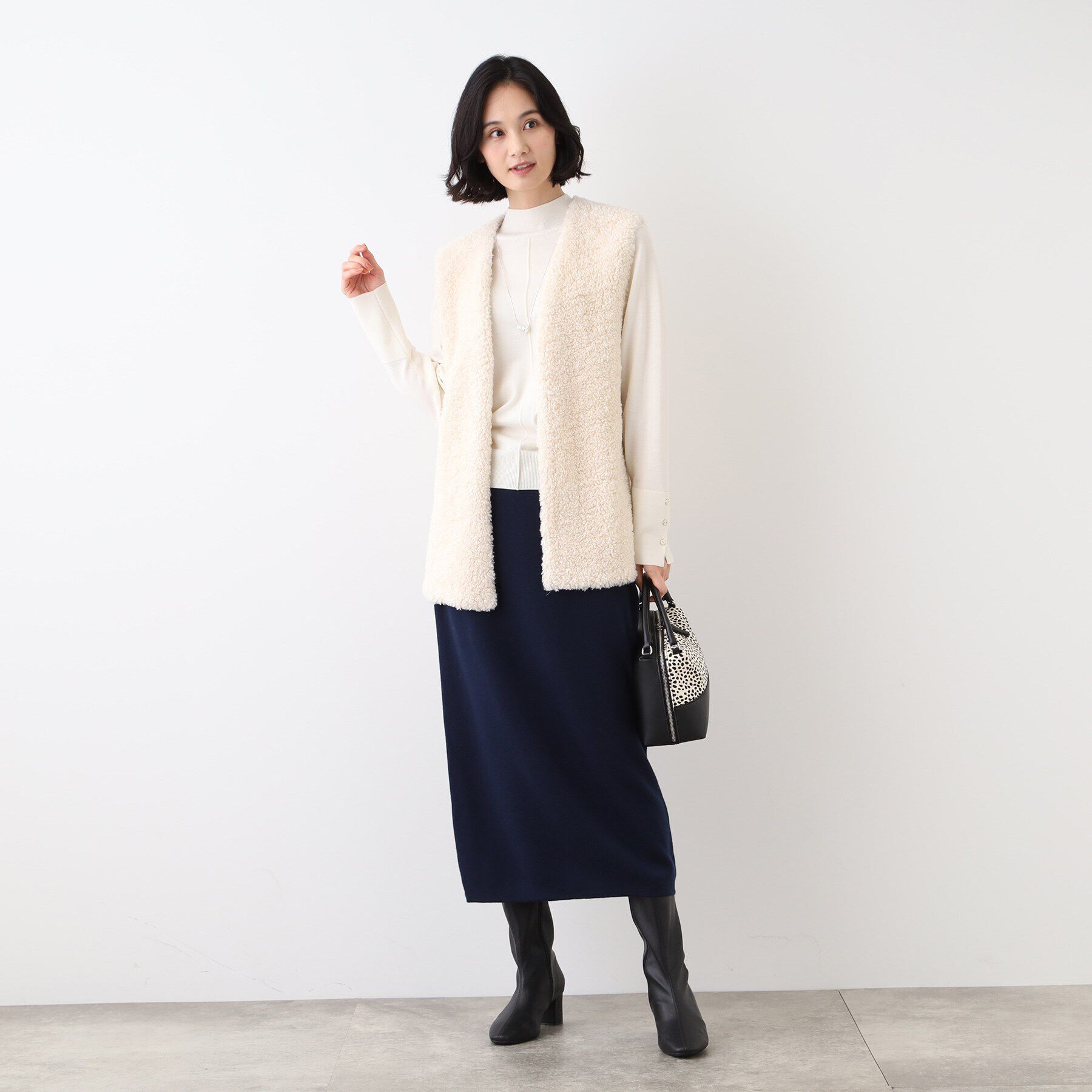 INDIVI「【SETUP可能】スウェットライクナローニットスカート」|スカート|