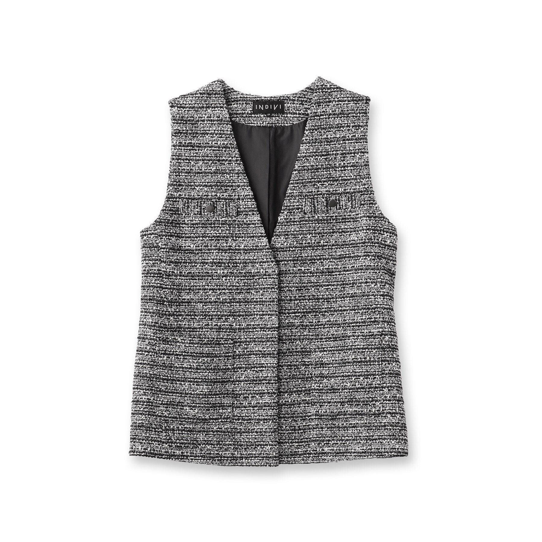 INDIVI「【2点セット／UVケア】ツイードジレ＆ボウタイブラウス カセット服」|その他|