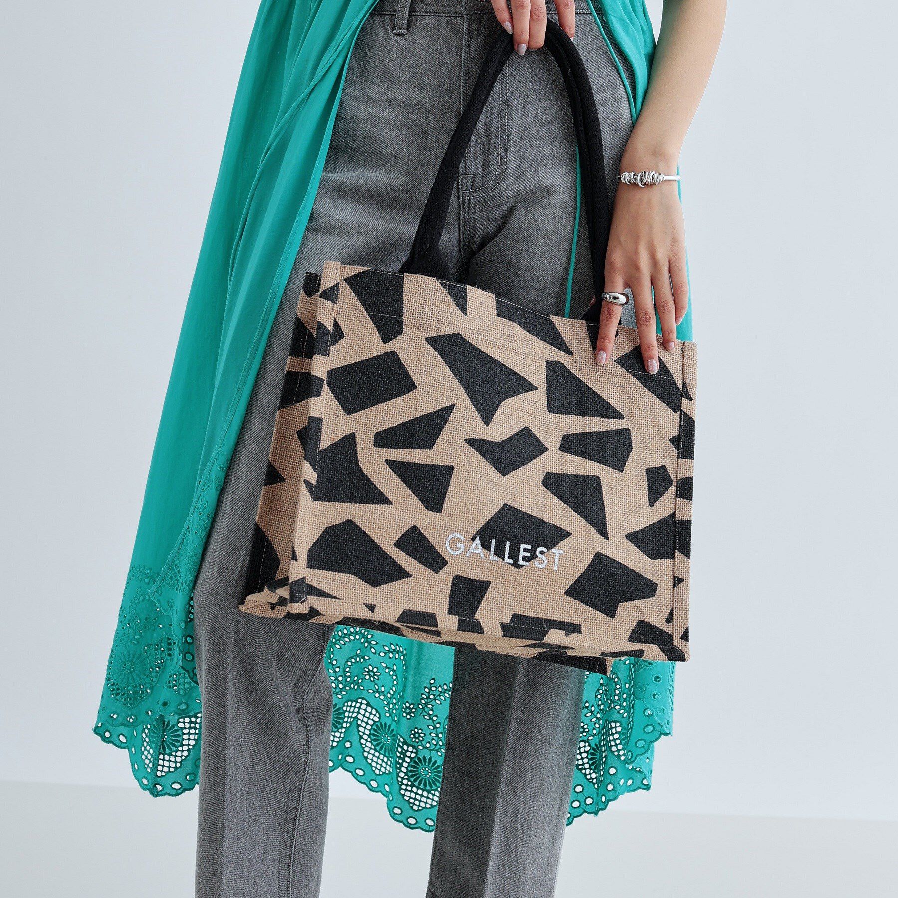 GALLEST「【A4サイズ収納・マチたっぷり】ジュートトートバッグ/エコバッグ」|トートバッグ|