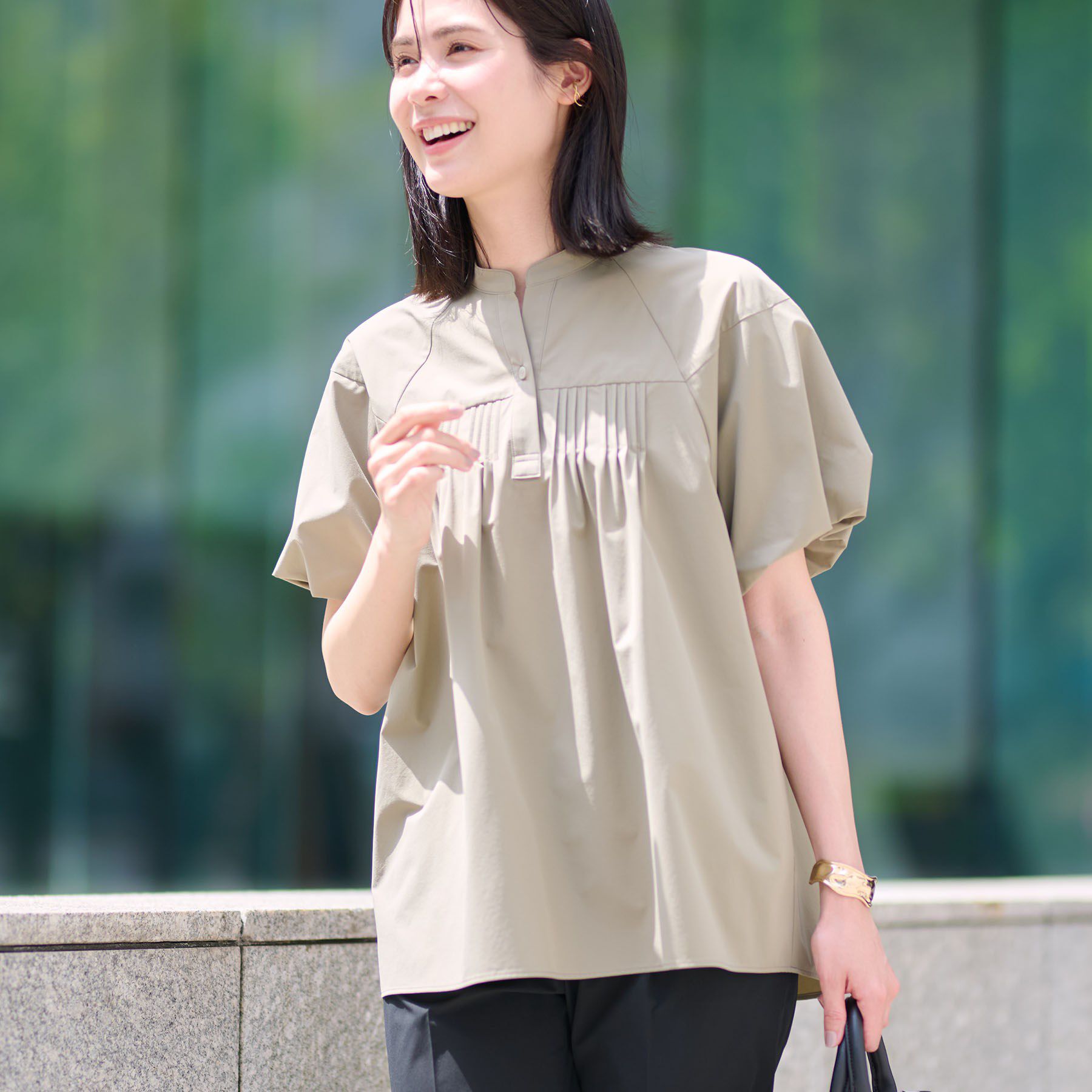 INDIVI「【通気性◎撥水／UV／SETUP可能】アクティブブラウス」|シャツ・ブラウス|