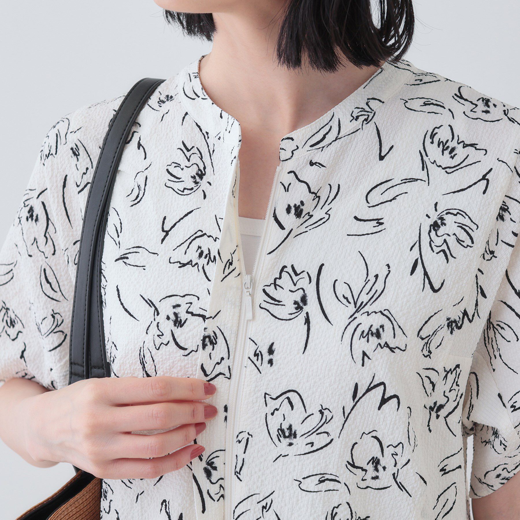 INDIVI「【洗える／UVケア／羽織り可能】フラワー柄前あきワンピース」|ワンピース|