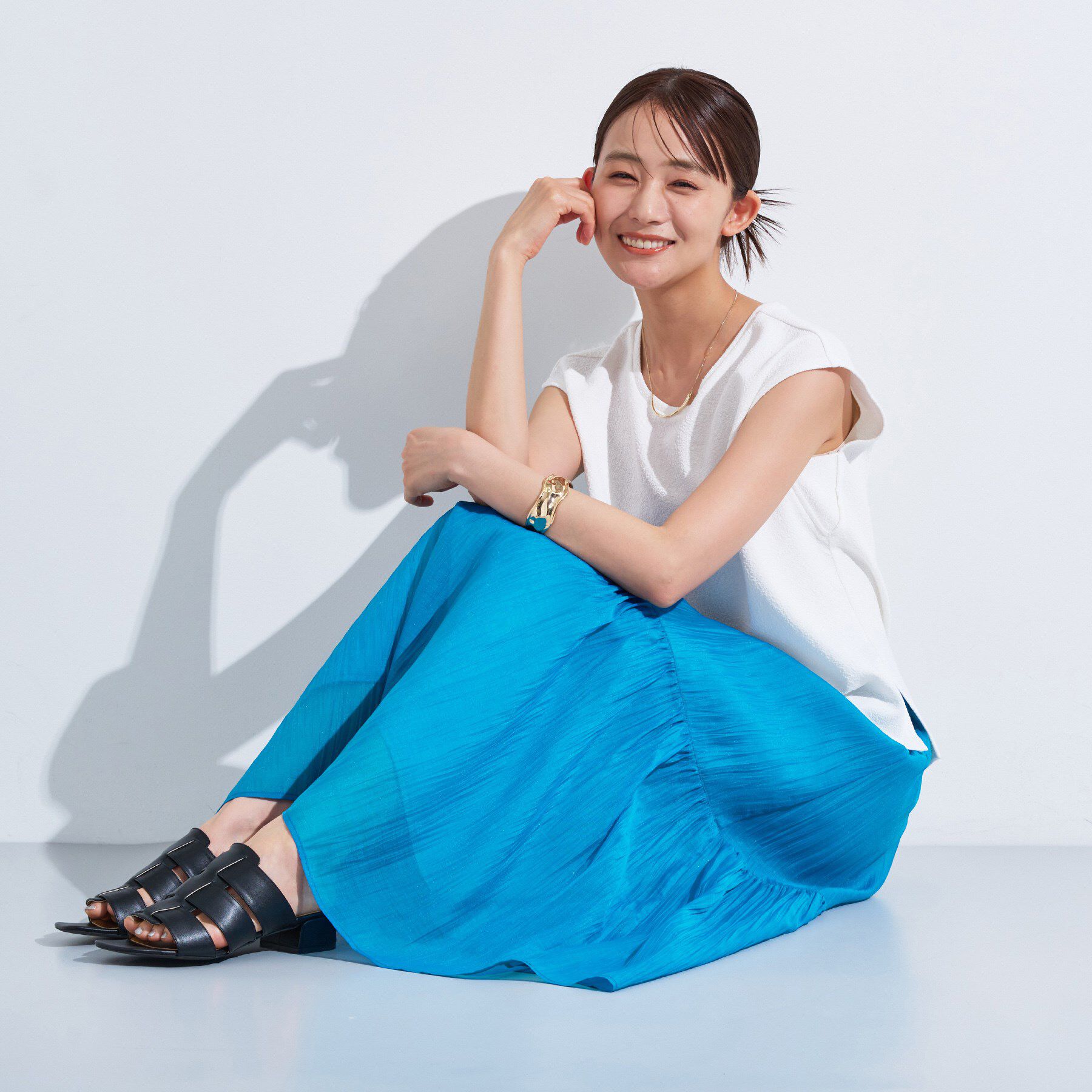 INDIVI「【2点セット／着回し◎】ノースリーブ＆ティアードスカート カセット服」|ワンピース|