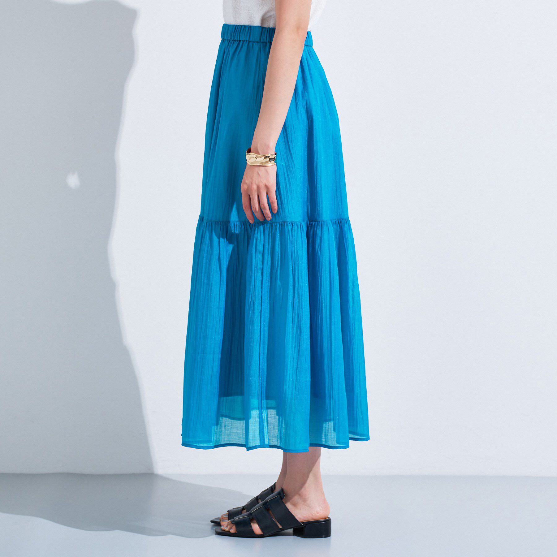 INDIVI「【2点セット／着回し◎】ノースリーブ＆ティアードスカート カセット服」|ワンピース|