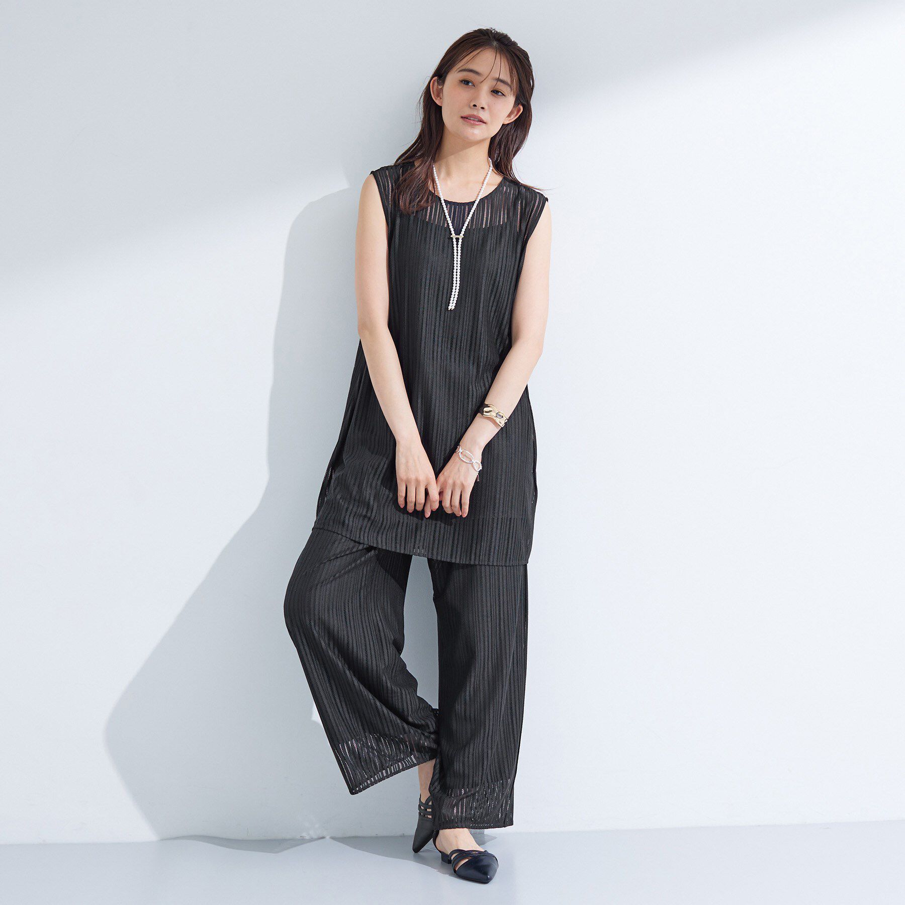 INDIVI「【洗える／セットアップ可能】ラッセルチュニック」|チュニック|