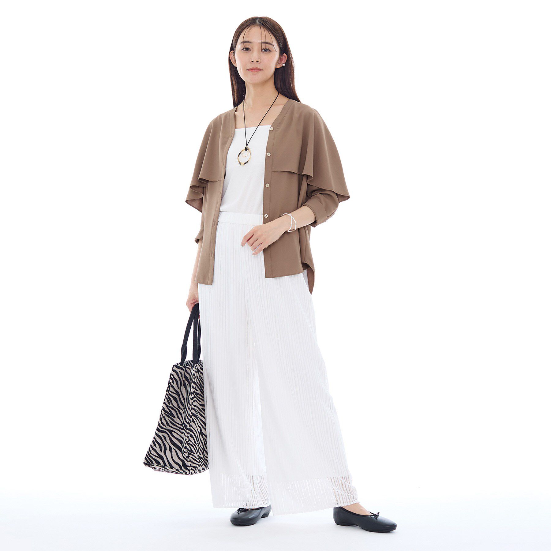 INDIVI「【羽織りとしても活躍！】ケープカラーブラウス」|シャツ・ブラウス|