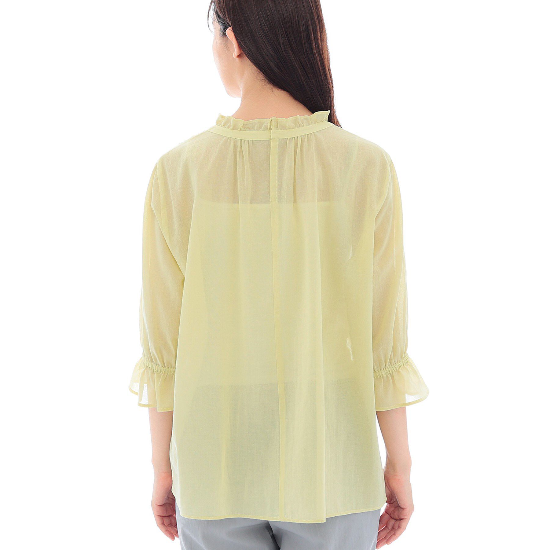 INDIVI「【洗える/コットン】ピンタックシアーブラウス」|シャツ・ブラウス|