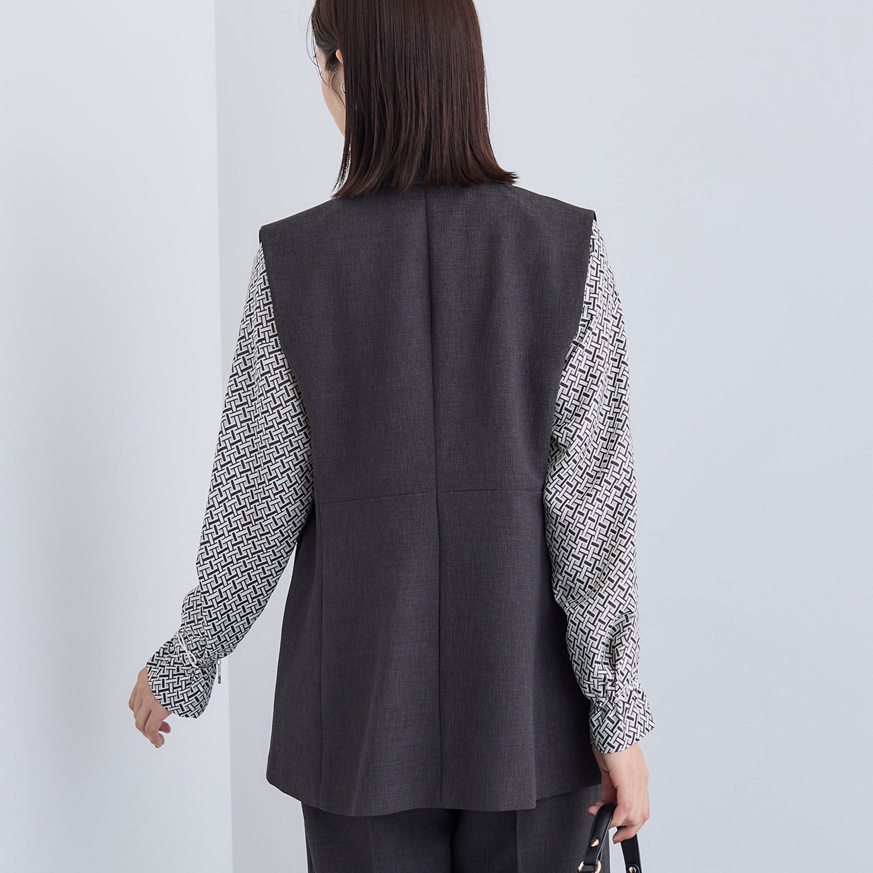 INDIVI「【セットアップ可能】凹凸ストレッチ素材テーラードカラージレジャケット」|テーラードジャケット|