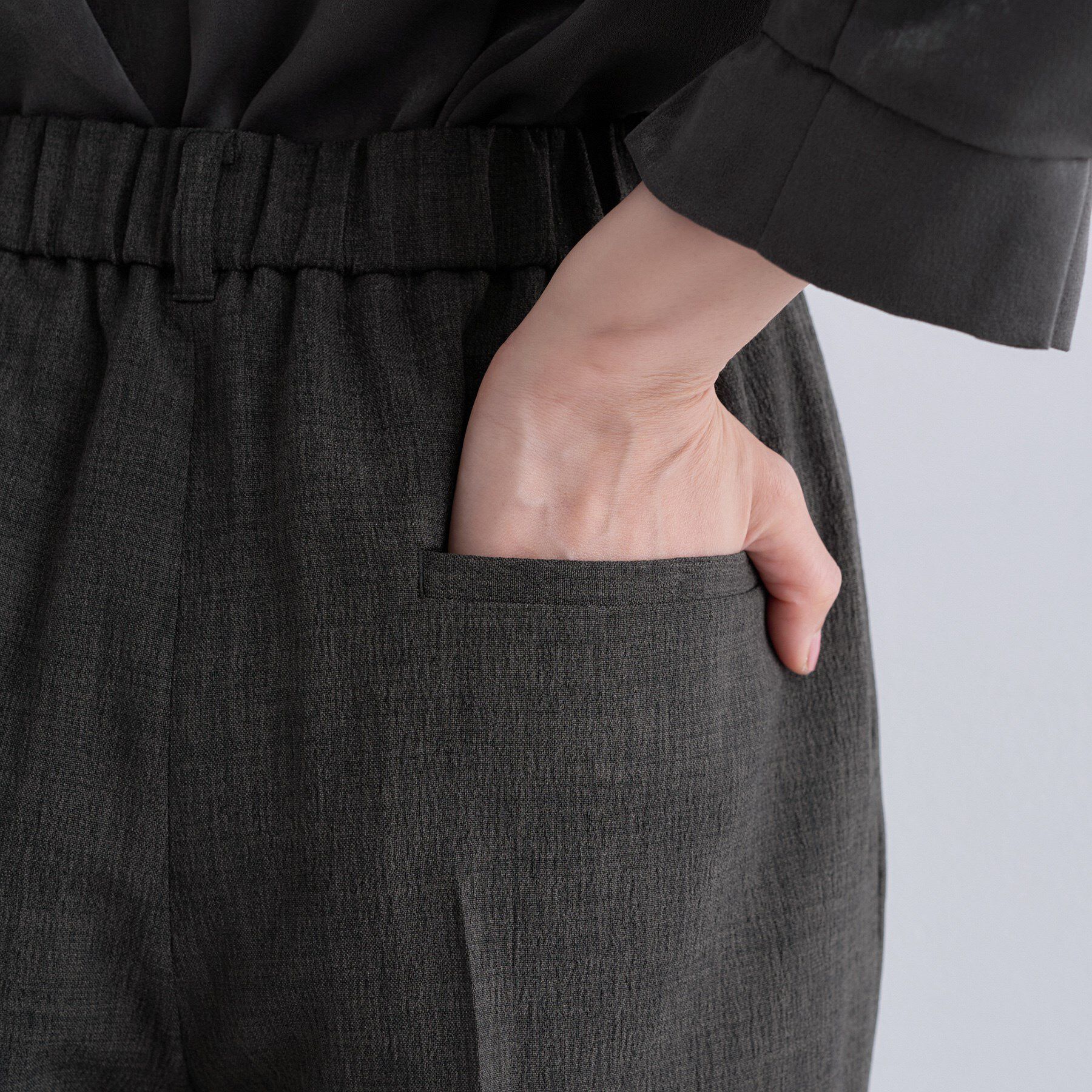 INDIVI「【洗える／セットアップ可能】凹凸ストレッチ素材ストレートパンツ」|その他|