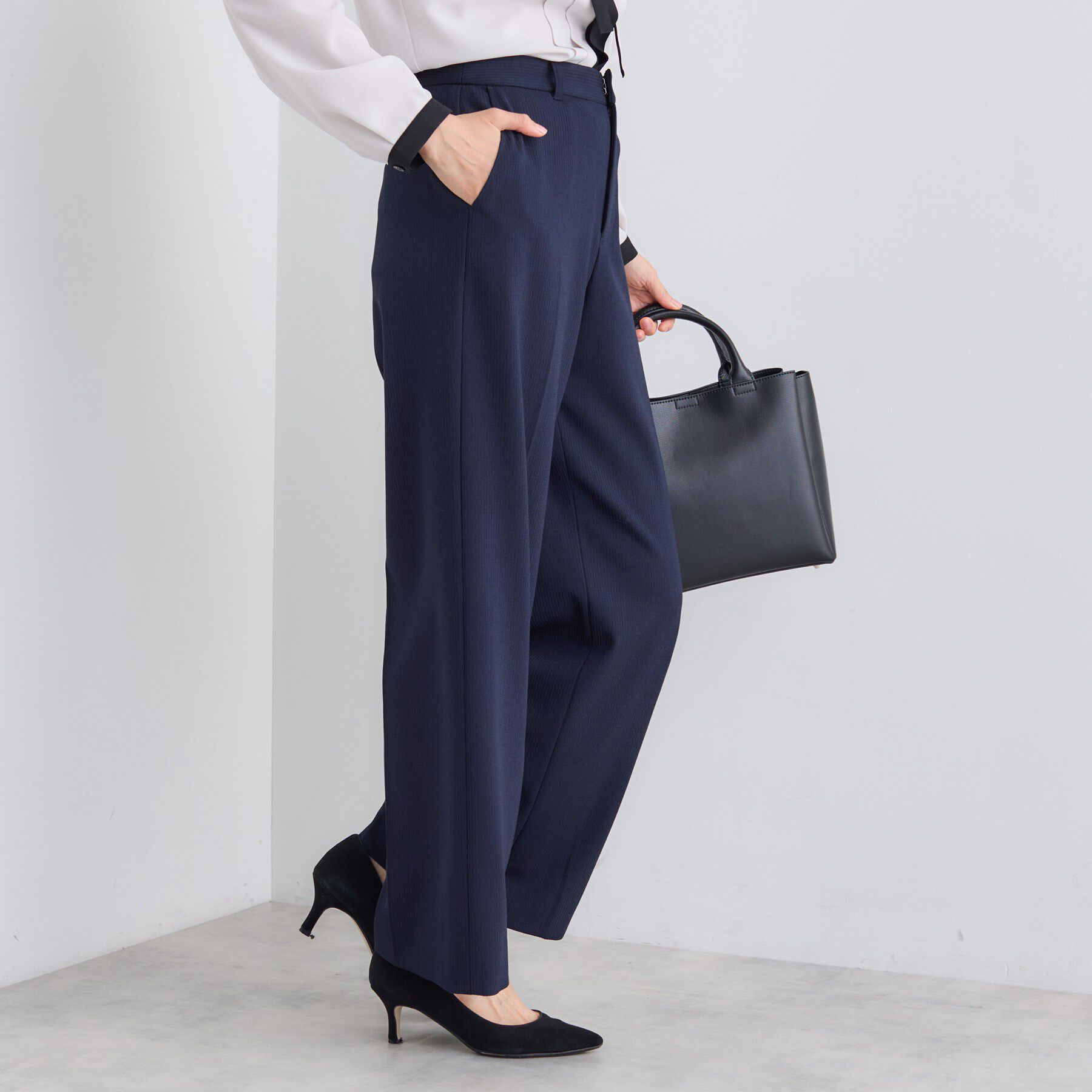 INDIVI「【日本製／通勤スーツ】プレシャスドビー ワイドパンツ」|スーツ|