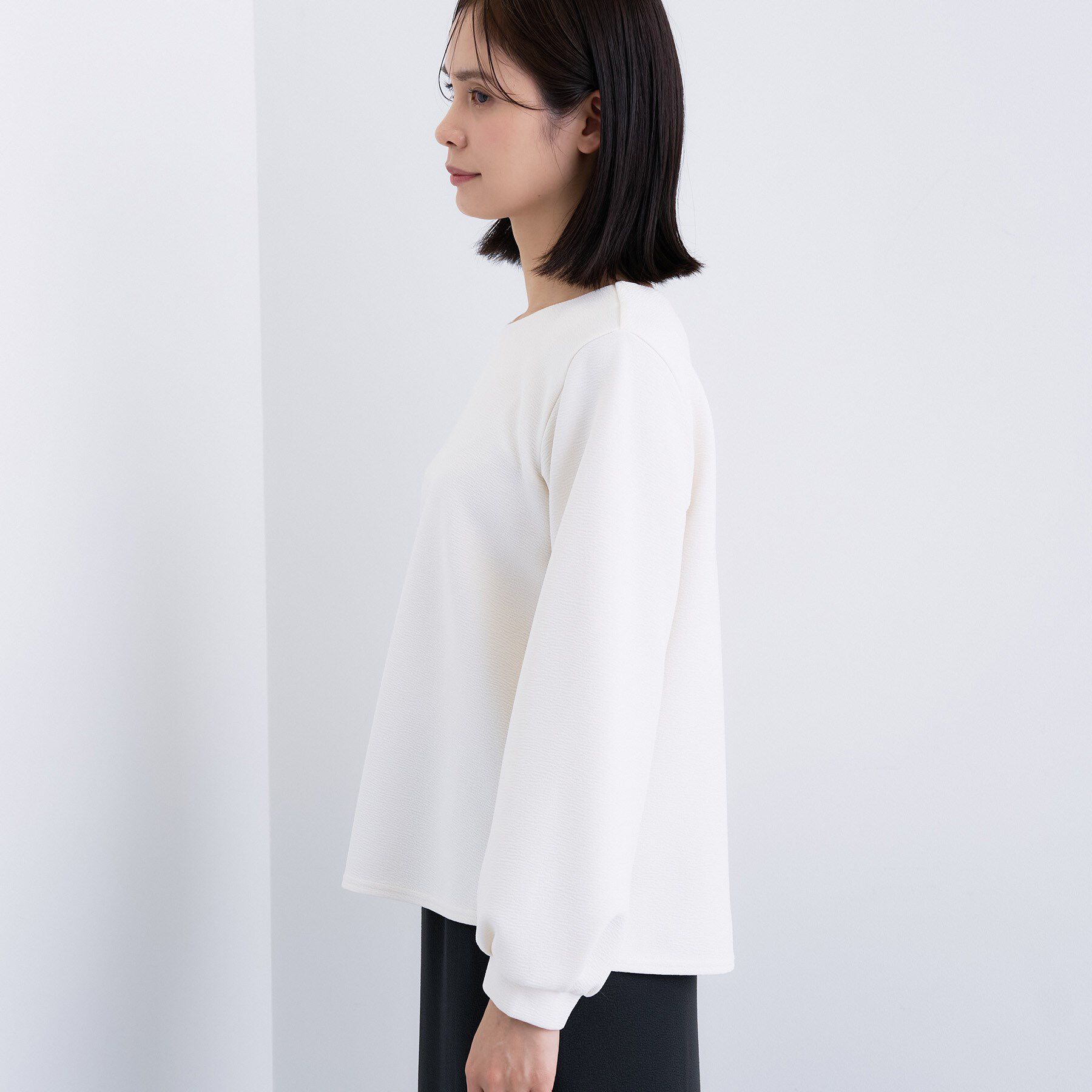 INDIVI「【SETUP可能／袖コンシャス】ダンボールジャージトップス」|Tシャツ・カットソー|