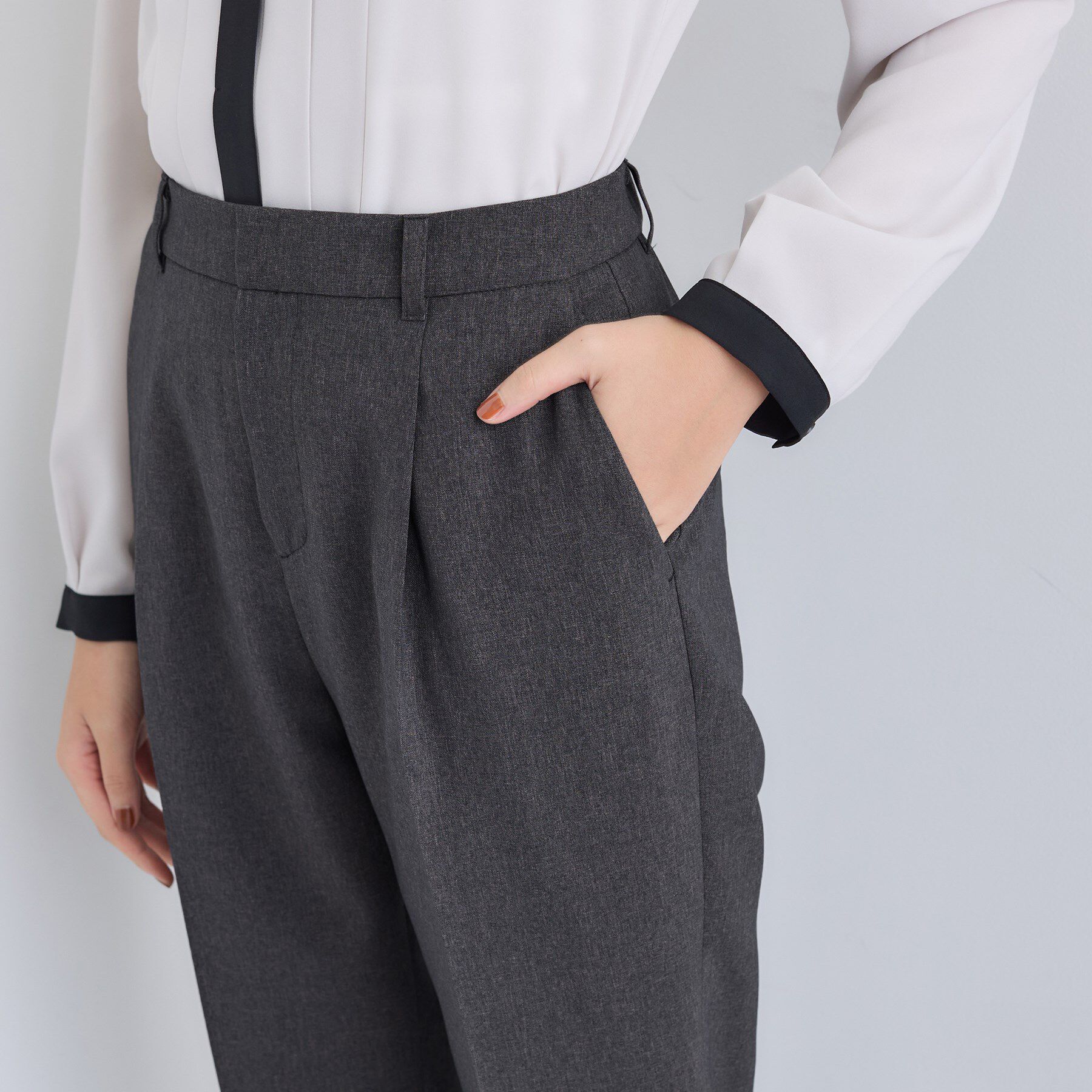 INDIVI「【洗える／通勤／スーツ】メランジストレッチ テーパードパンツ」|スーツ|