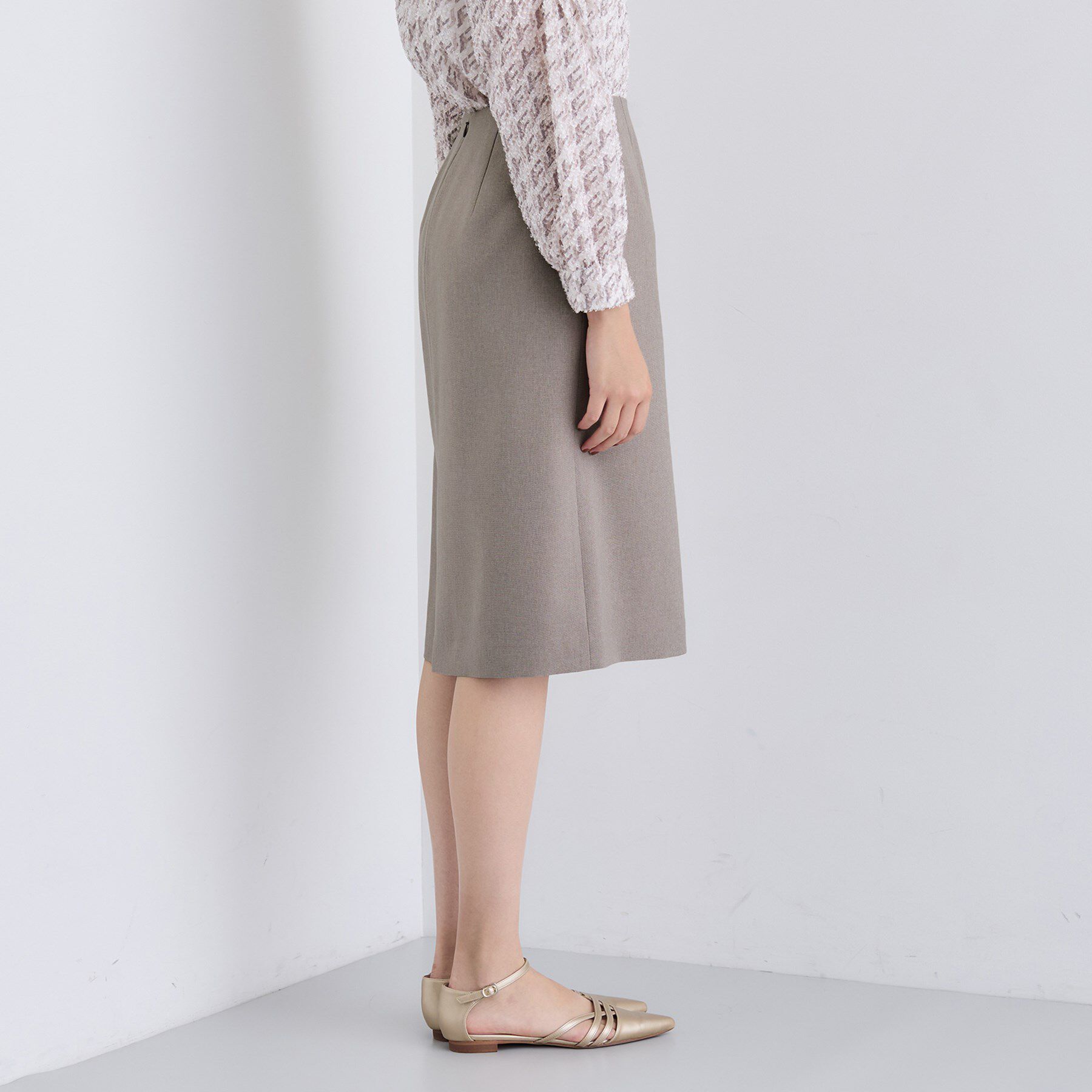 INDIVI「【洗える／通勤／スーツ】メランジストレッチ タイトスカート」|スーツ|
