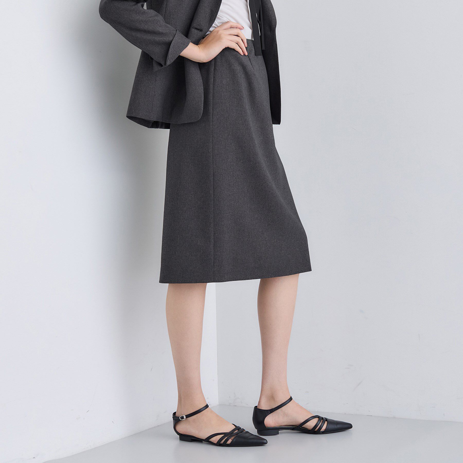 INDIVI「【洗える／通勤／スーツ】メランジストレッチ タイトスカート」|スーツ|