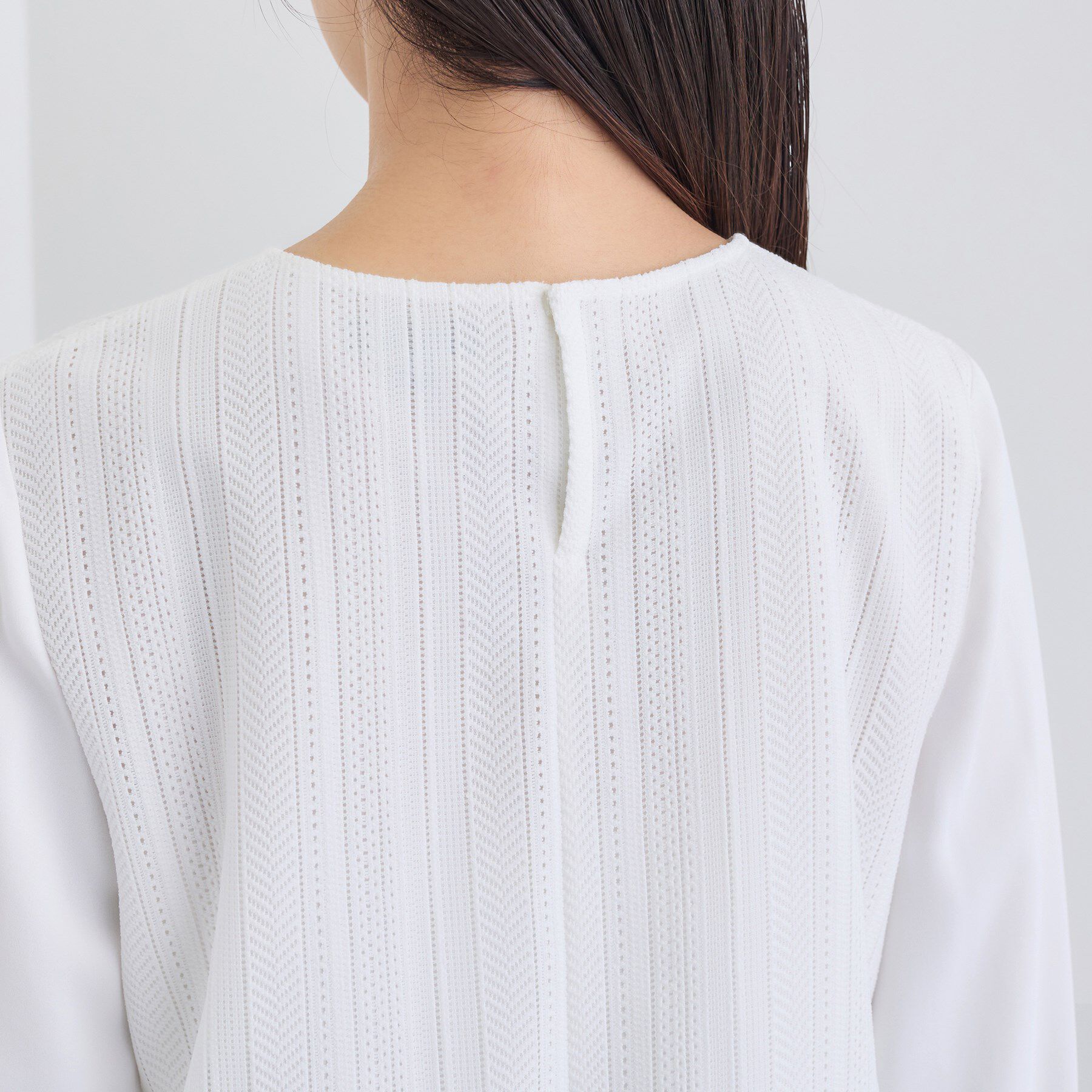 INDIVI「【オフィス／きれいめ】2WAYレース切り替えブラウス」|シャツ・ブラウス|