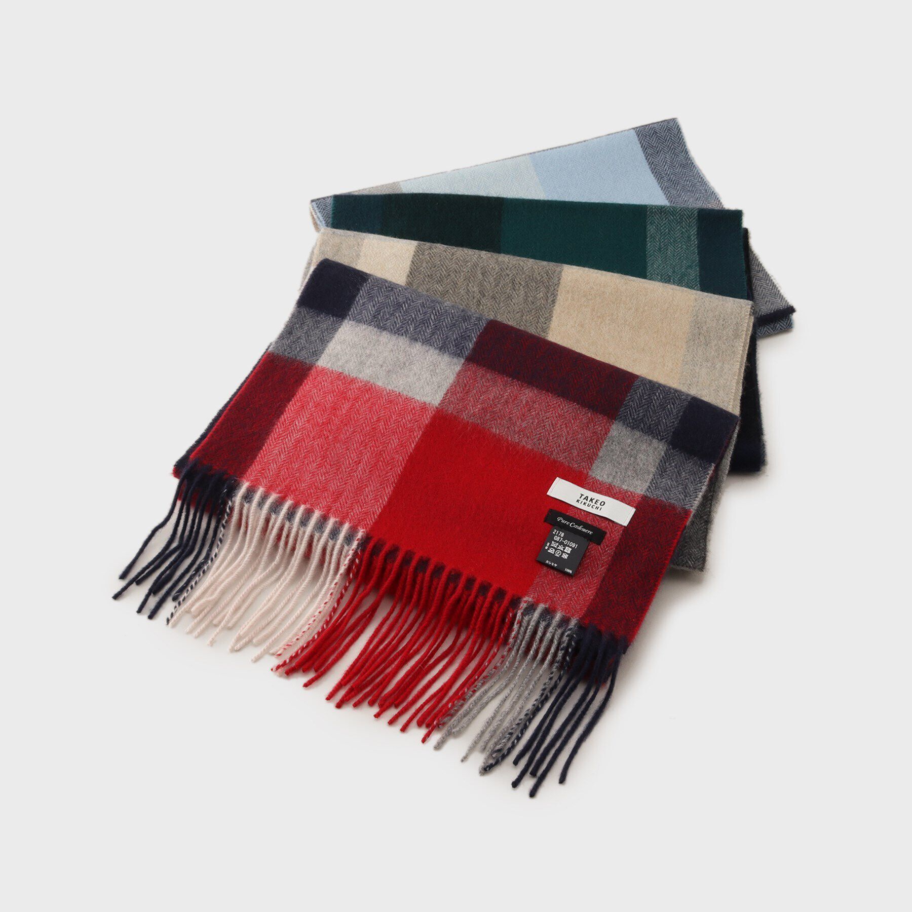 TAKEO KIKUCHI「【カシミヤ100%】チェック カシミヤマフラー」|ストール|