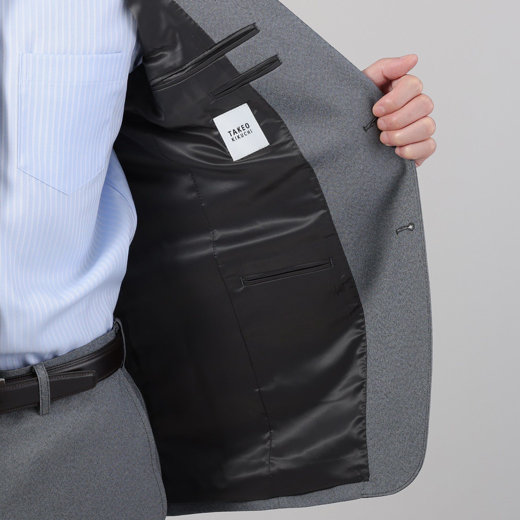 TAKEO KIKUCHI「【ONOFF/セットアップ対応】メランジ シャークスキン ストレッチジャケット」|テーラードジャケット|