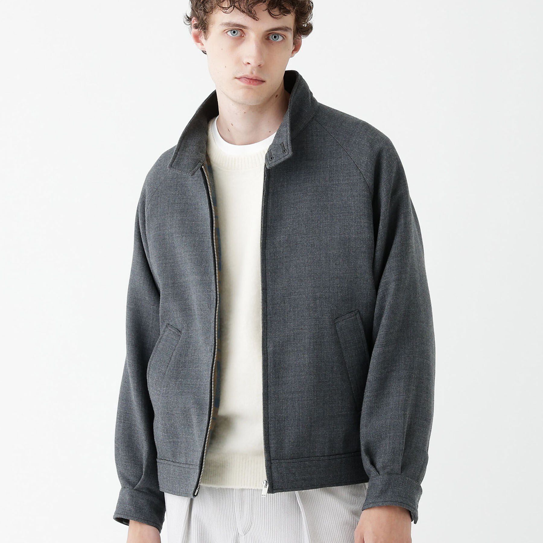 TAKEO KIKUCHI「【THE FLAGSHIP】ウールダブルフェイス ブルゾン」|ブルゾン・スタジャン|ﾁｬｺｰﾙｸﾞﾚｰ(013)