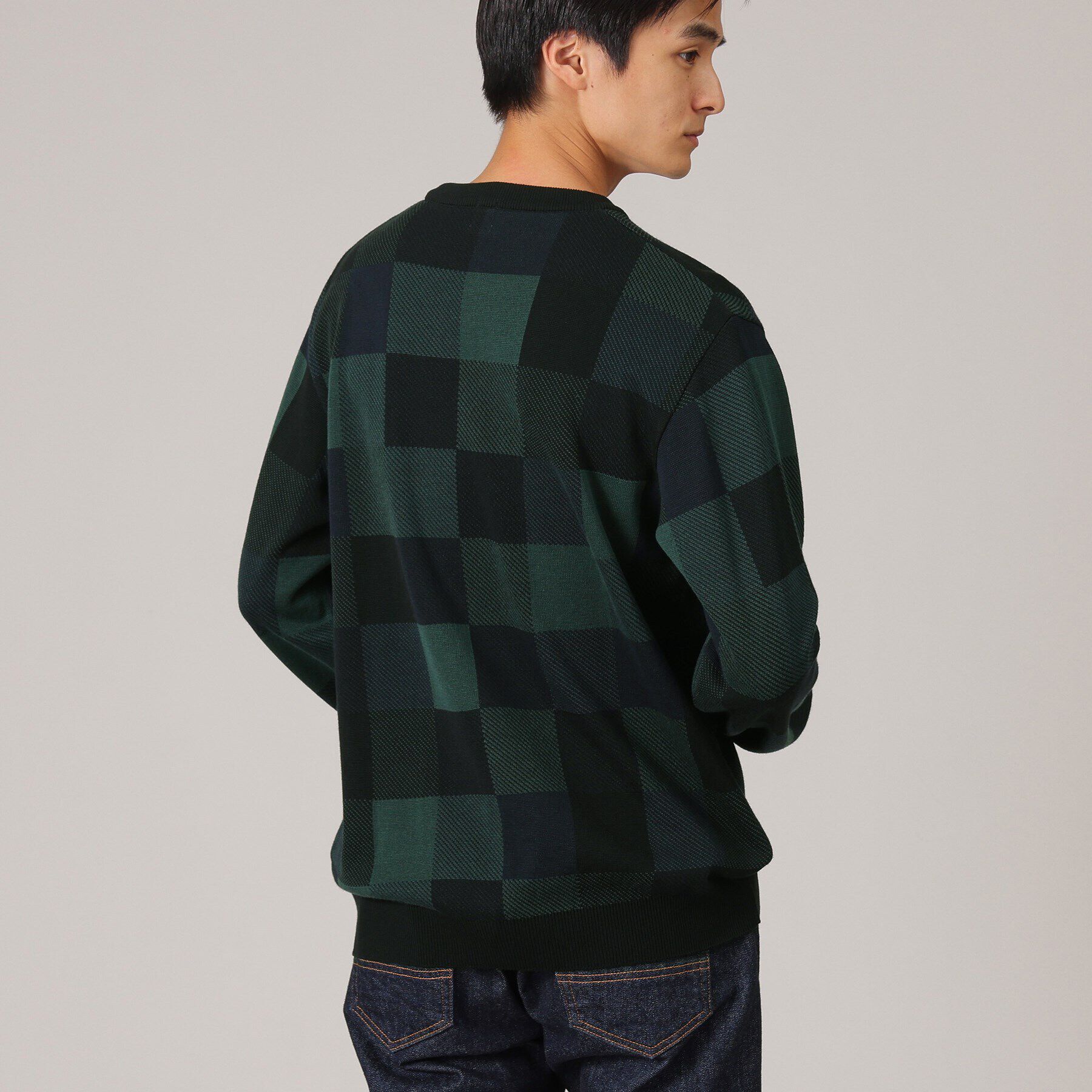 TAKEO KIKUCHI「チェック柄 プルオーバー ニット」|ニット・セーター|