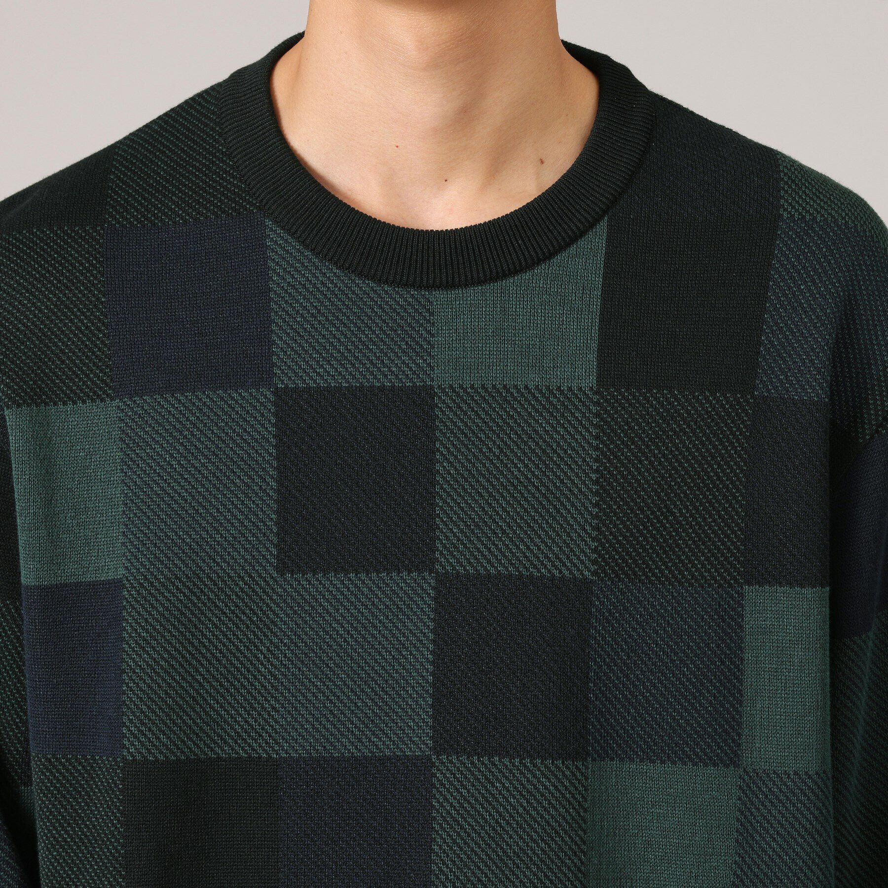 TAKEO KIKUCHI「チェック柄 プルオーバー ニット」|ニット・セーター|