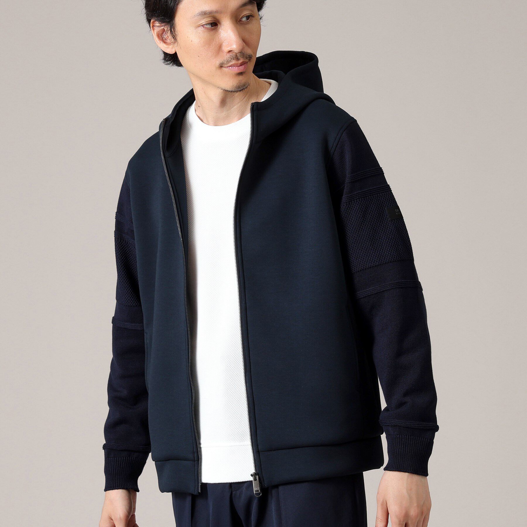 TAKEO KIKUCHI「【Made in JAPAN】ニットスリーブ ジップアップ パーカ」|パーカー|