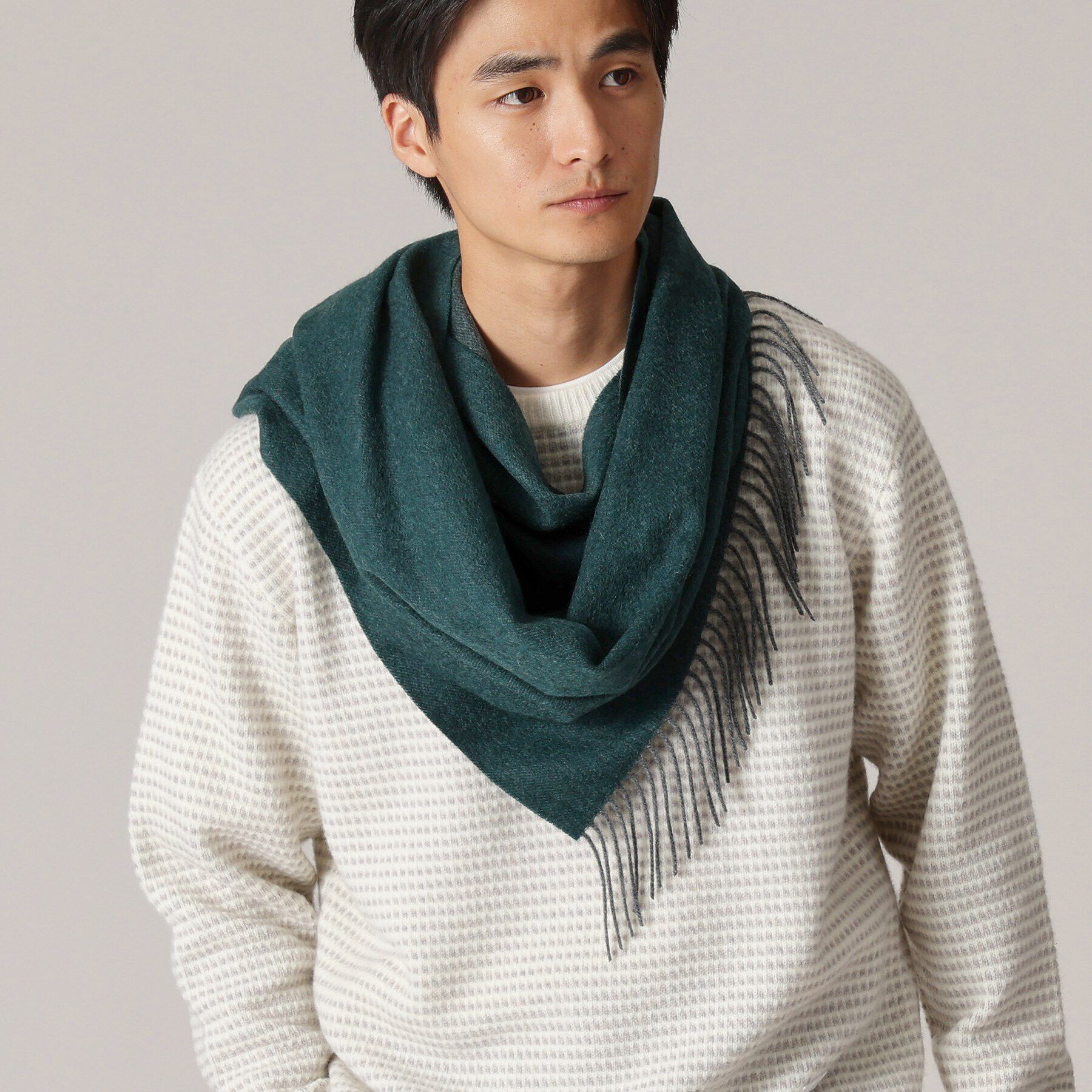 TAKEO KIKUCHI「【洗えるカシミヤ】大きめシングルリバー マフラー」|ストール|