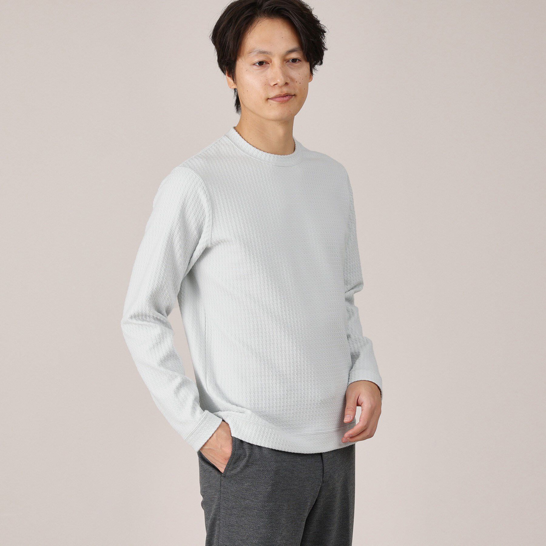 TAKEO KIKUCHI「【Made in JAPAN】千鳥柄 ストレッチ プルオーバー」|Tシャツ・カットソー|